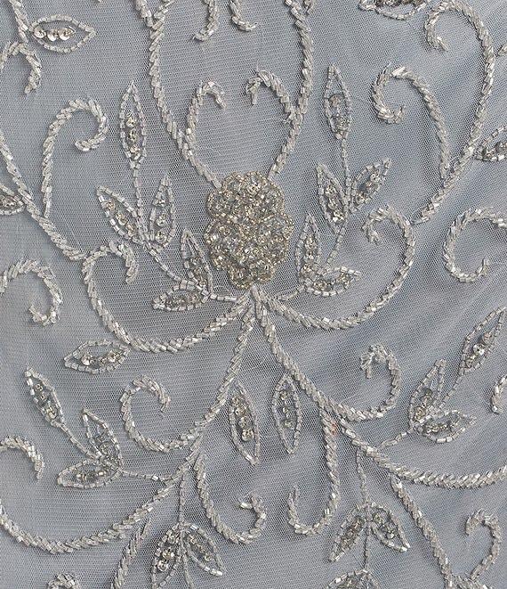 Pisarro Nights Beaded V-Neck Short Sleeve Sheath Gown Product Image