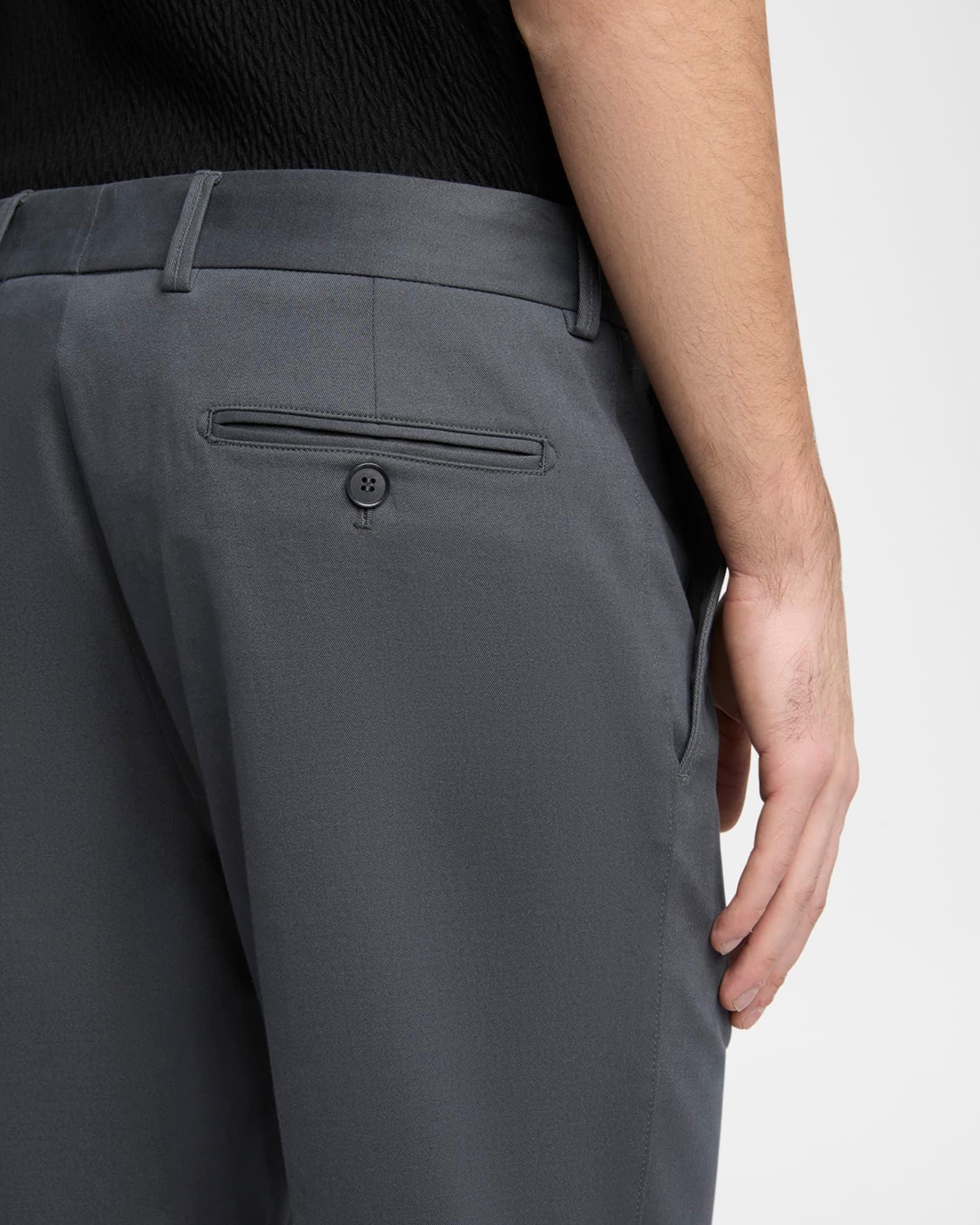 Men's Cotton and Cashmere Slim Flat-Front Trousers Product Image