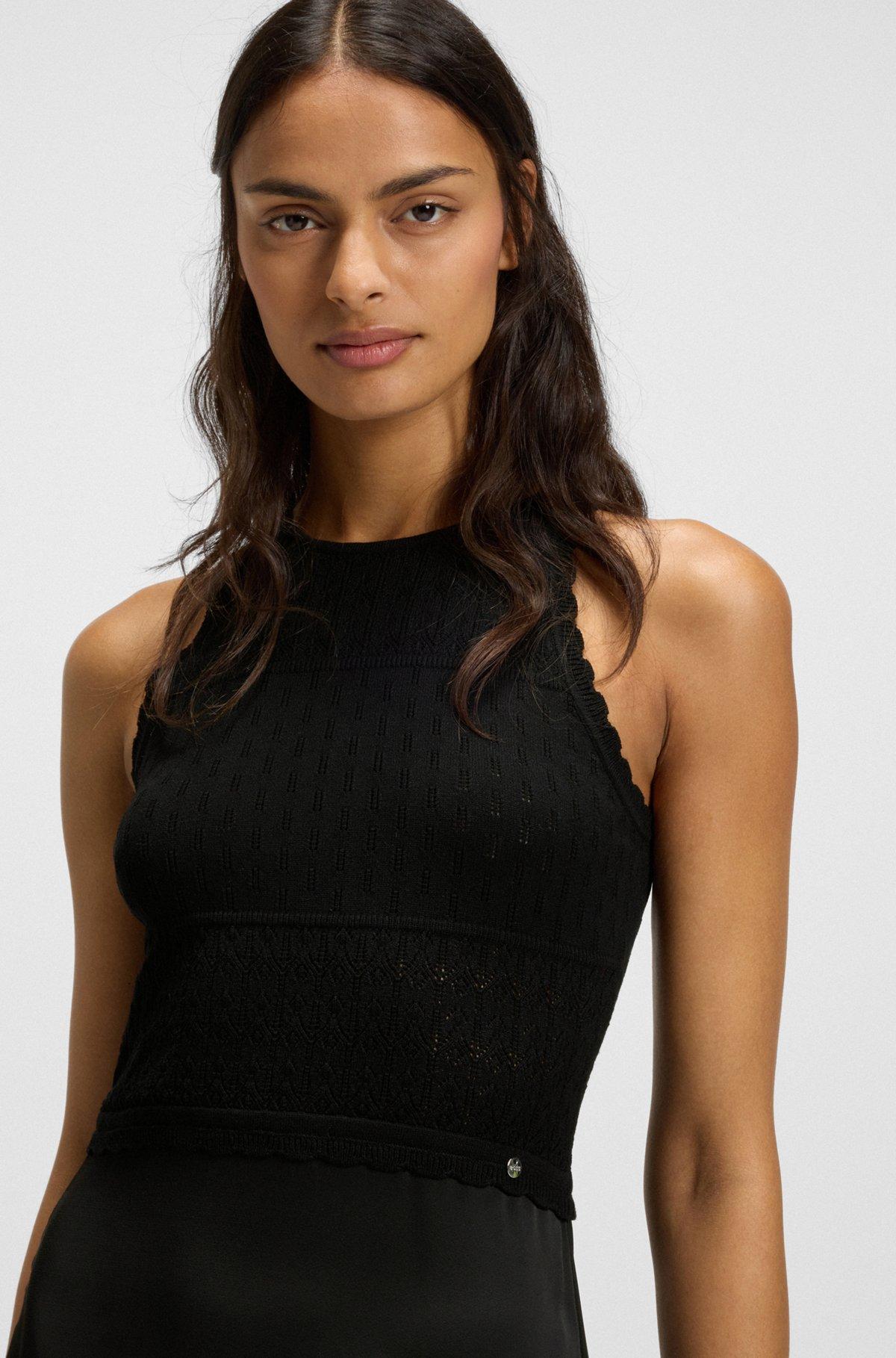 Knitted dress with contrast-fabric skirt Product Image