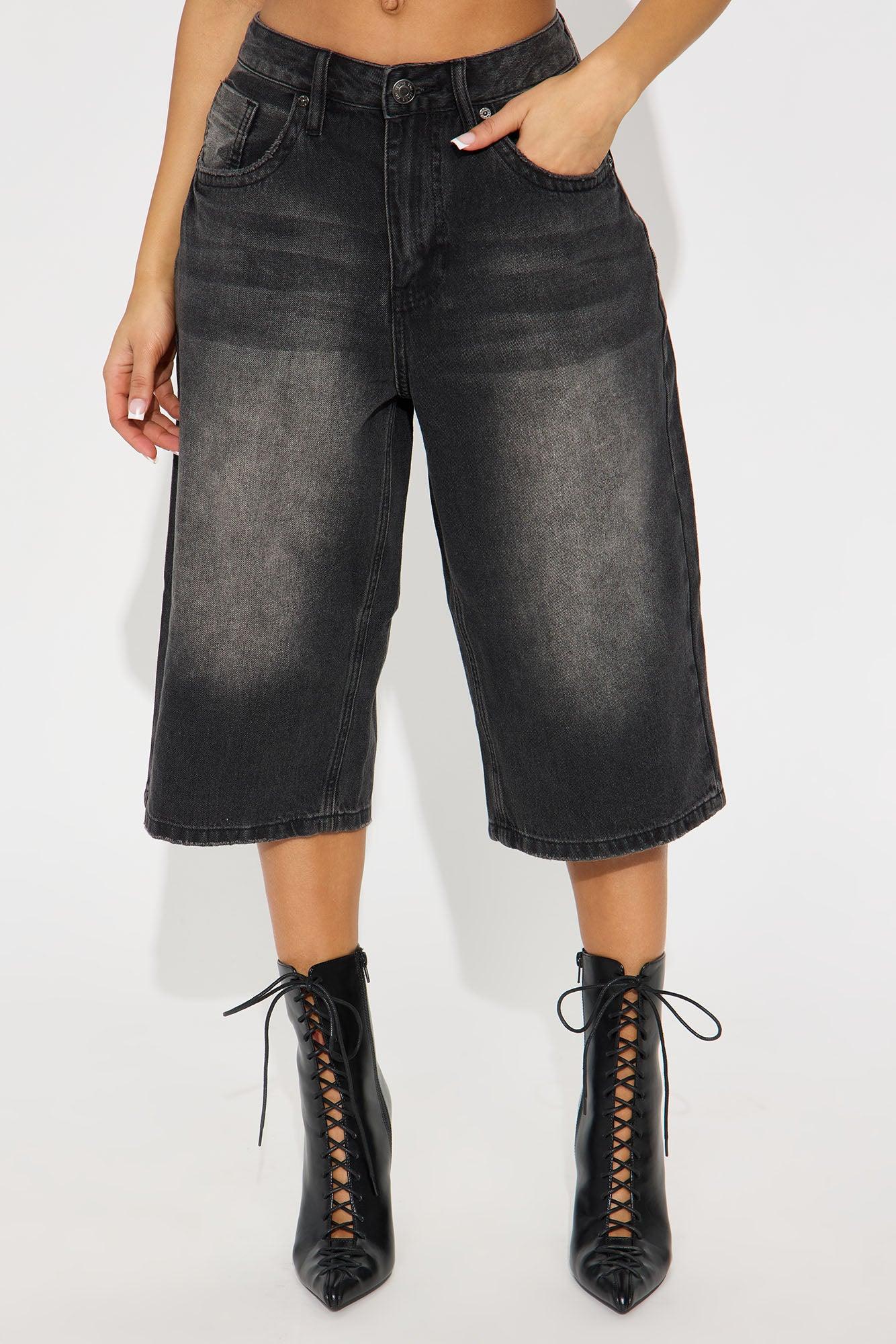 Classic Denim Jorts - Black Wash Product Image