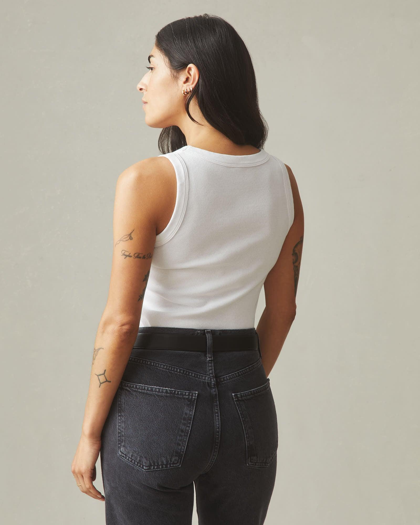 Women's Rib Tank - White Product Image