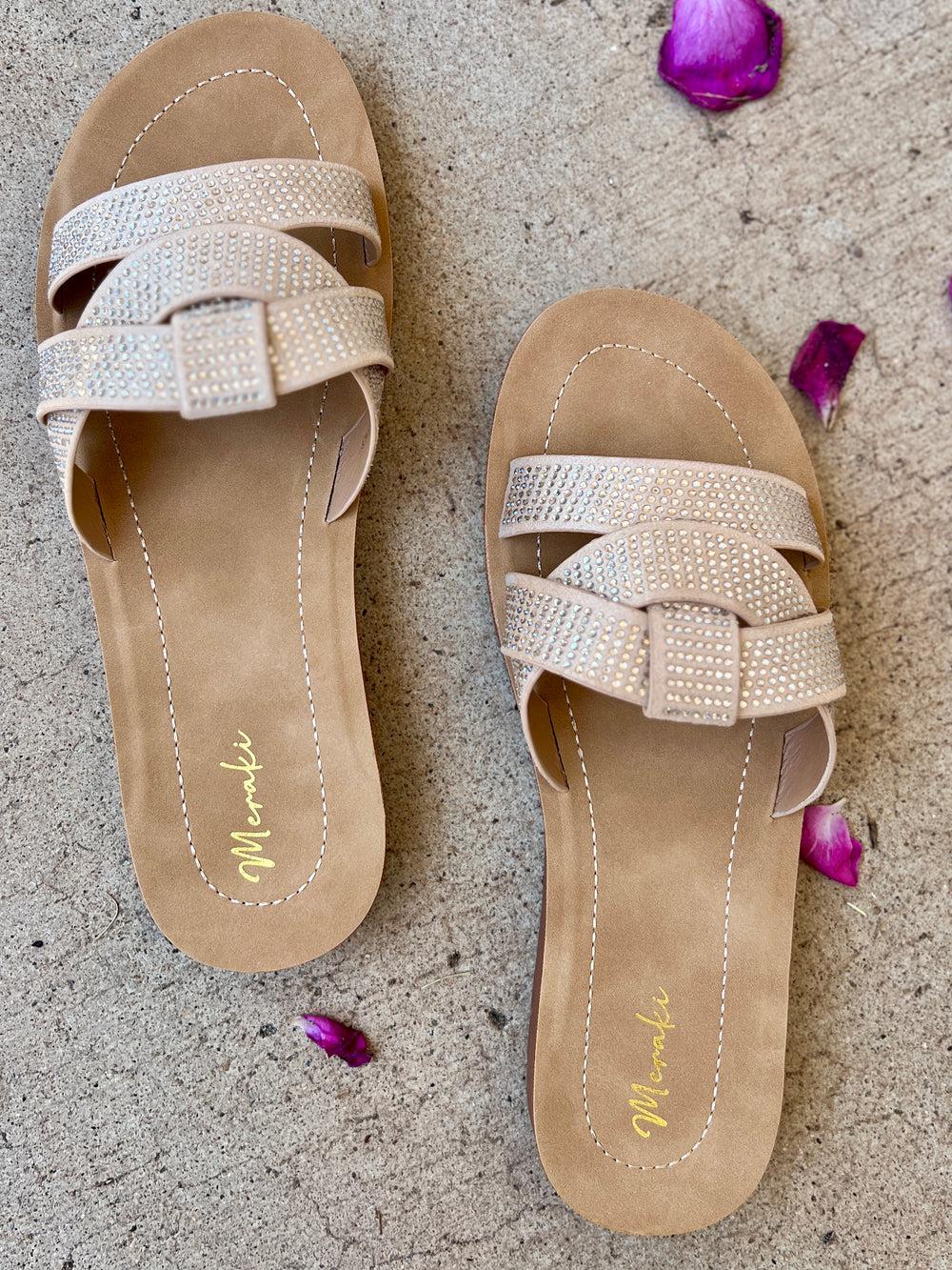 Cindy Sparkly Nude Slides* Product Image