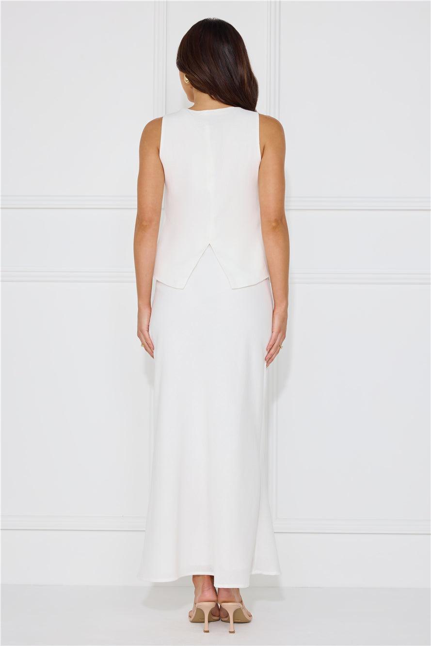 Days In Linen Blend Maxi Skirt White Product Image