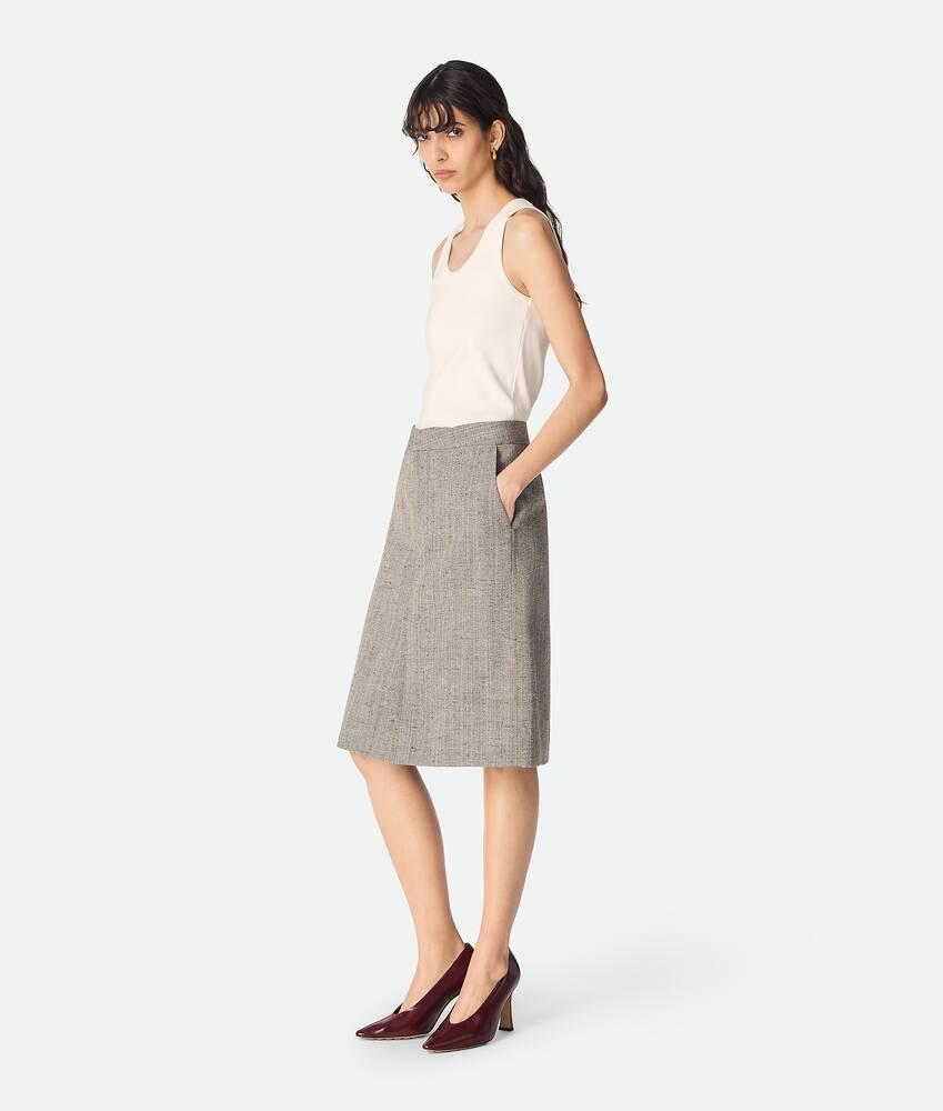 Women's Viscose And Silk Skirt in Brown/white/blue Product Image