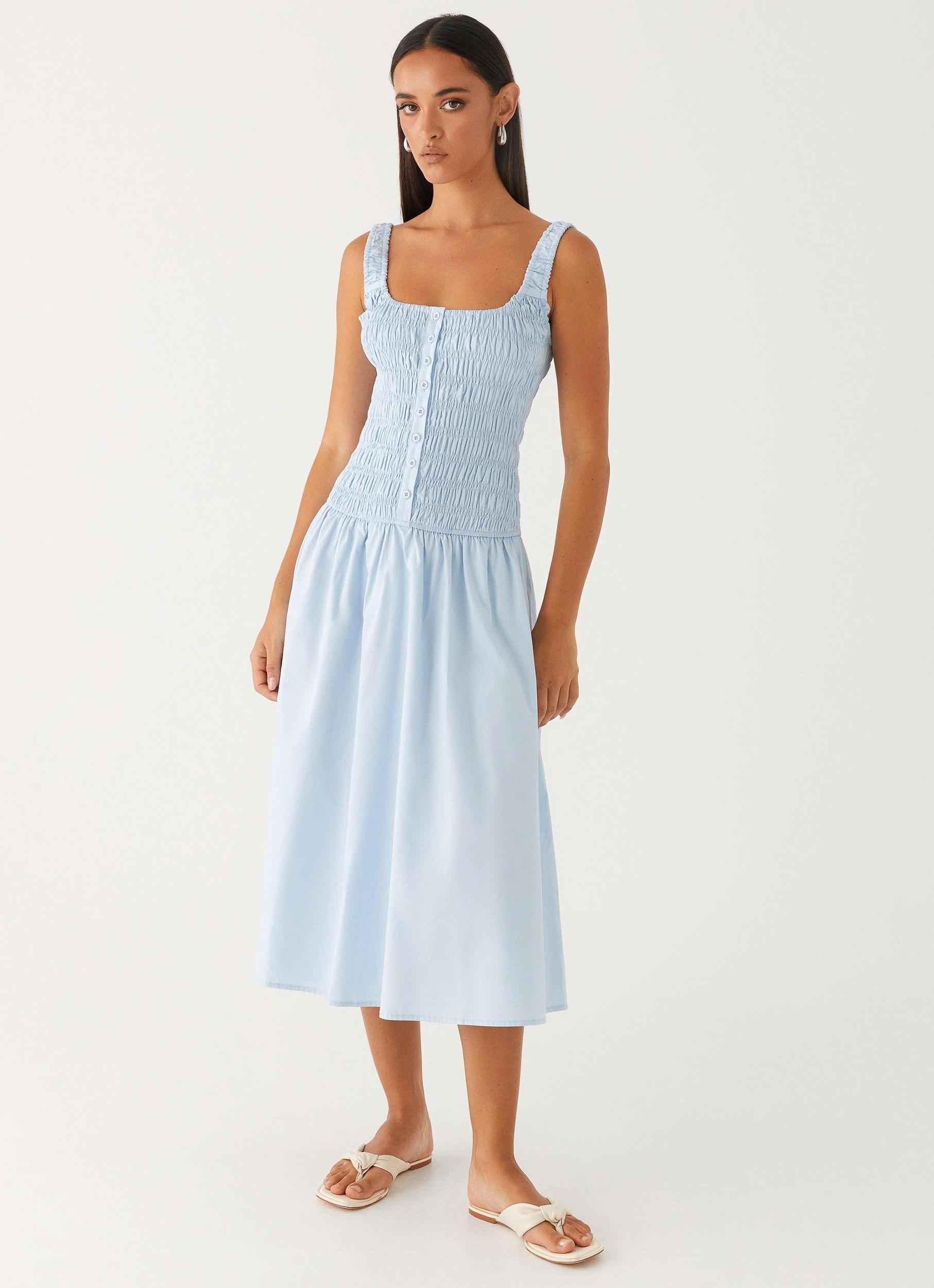 Wildflower Midi Dress - Blue Product Image