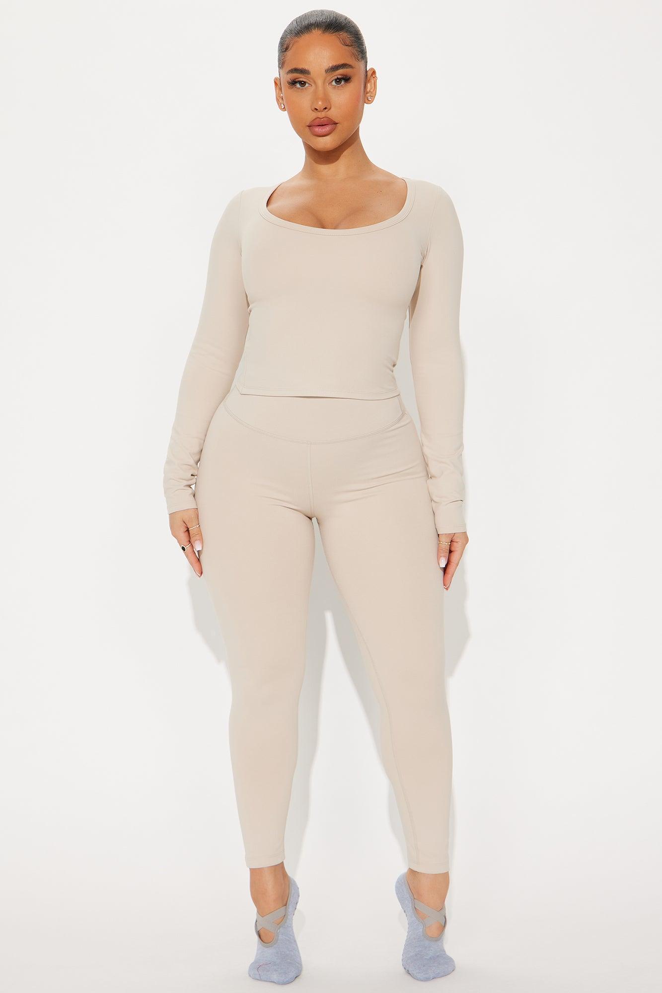 Flex Appeal 7/8 Super Soft Active Legging - Light Taupe Product Image