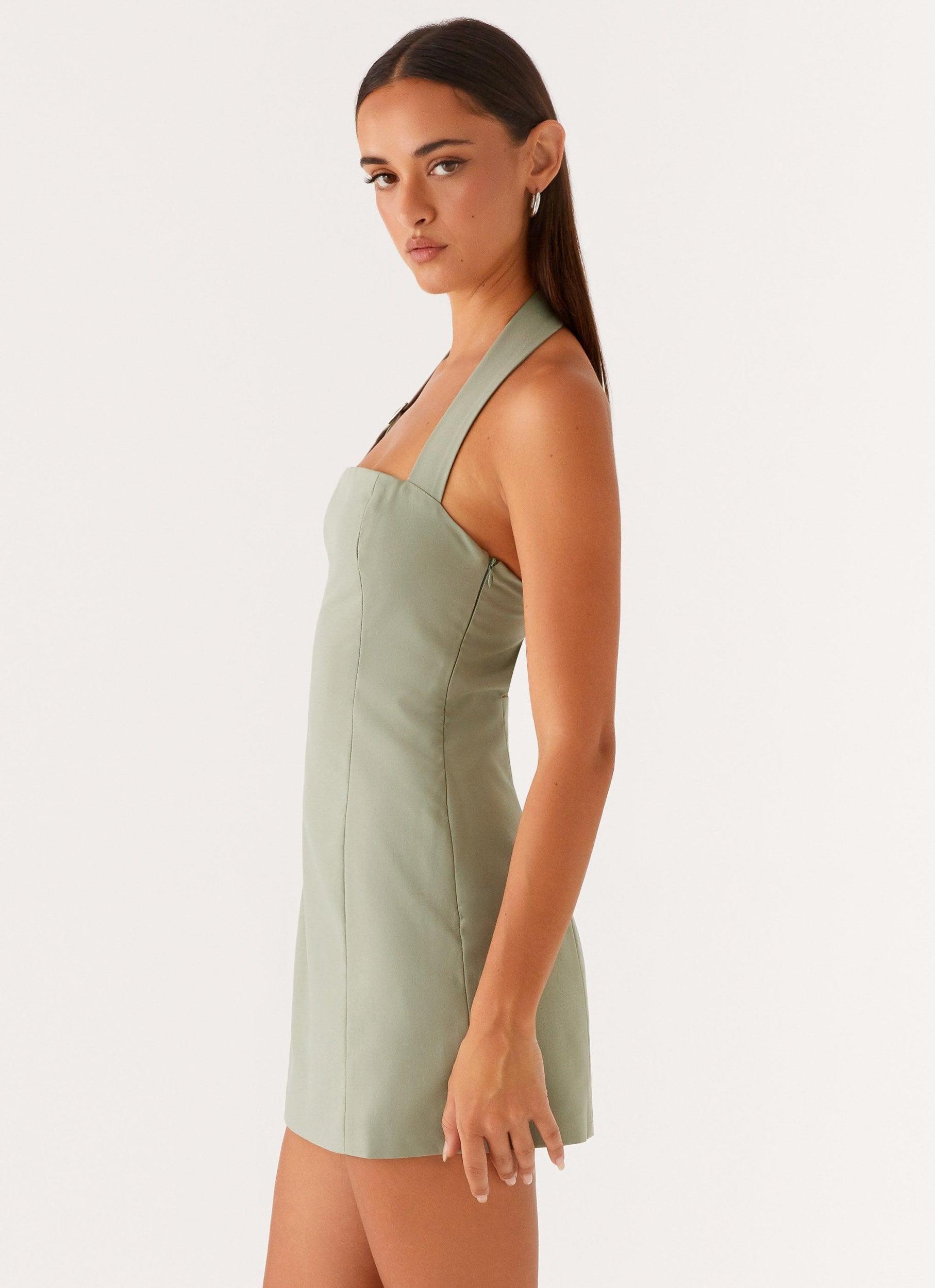 Bianca Halter Dress - Sage Product Image