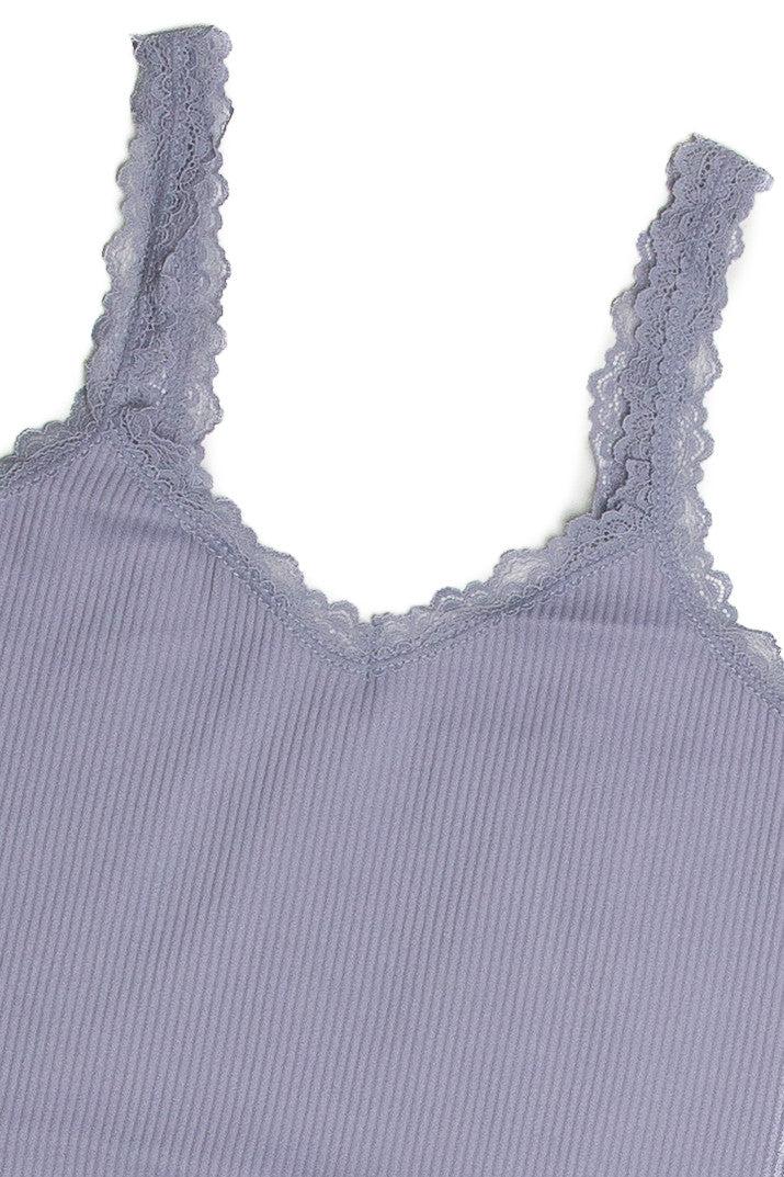 Lavender Lace Trim Seamless Tank Product Image