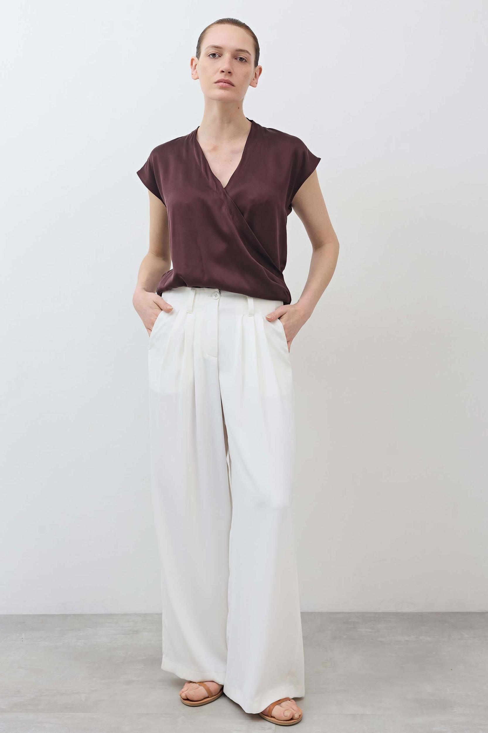 The Wrap Washable Silk Top Product Image