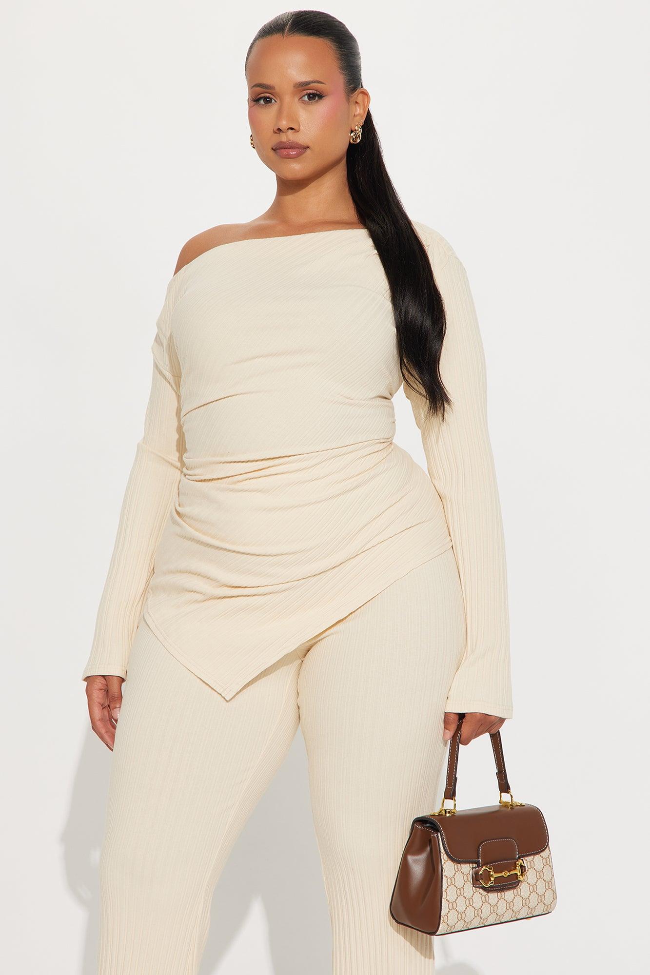 Side Step Pant Set - Cream Female Product Image