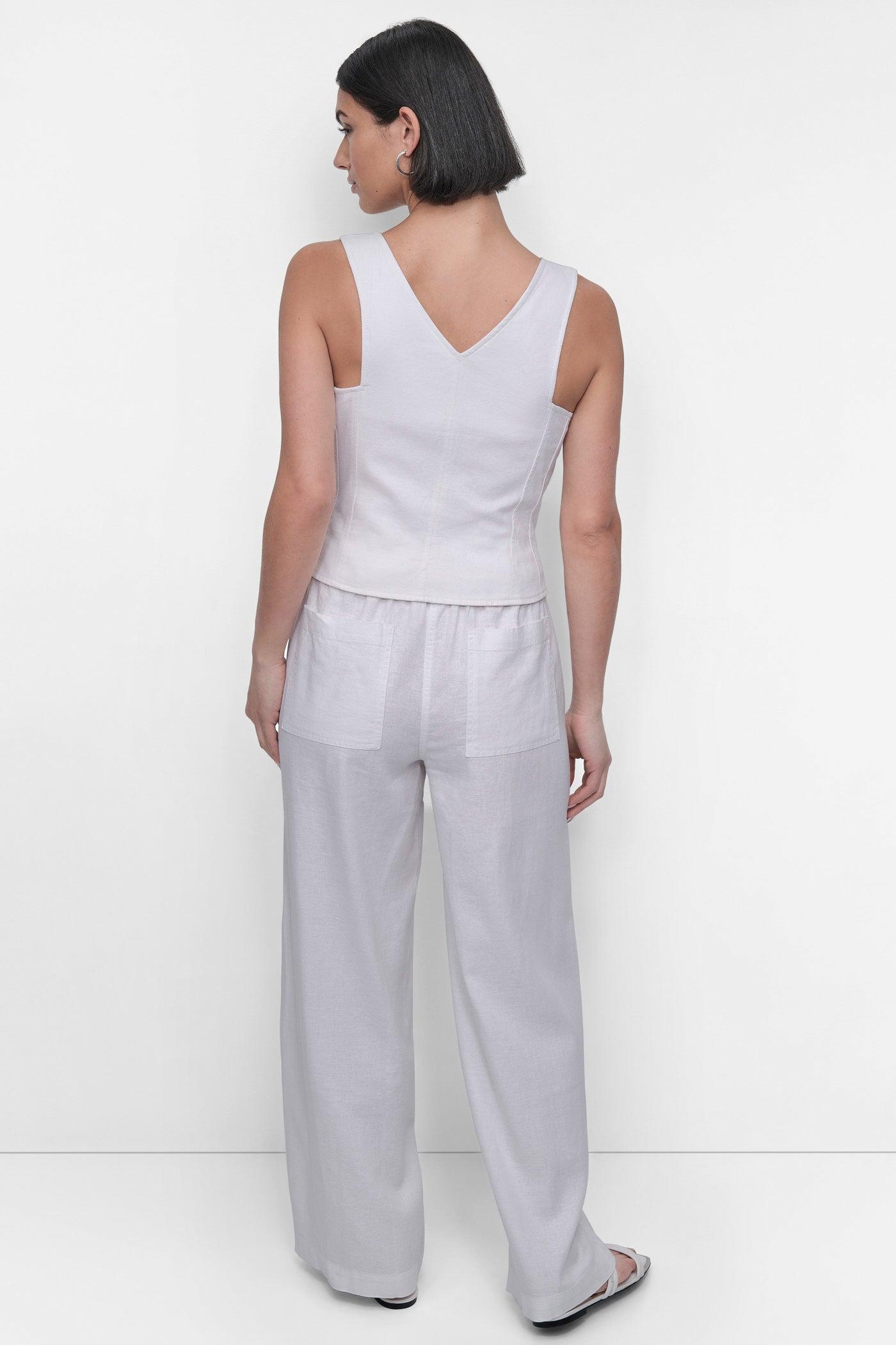 SLEEVELESS LINEN VISCOSE VEST Product Image