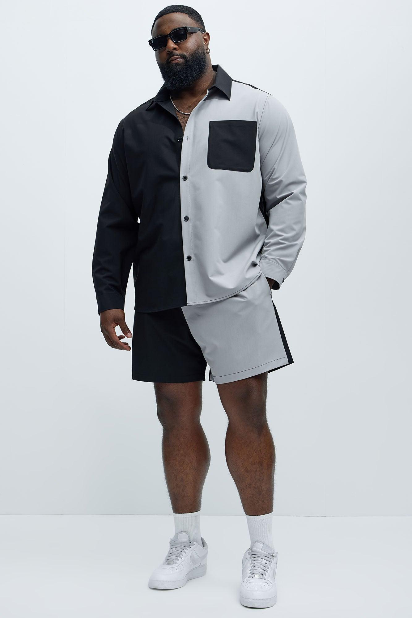 Colorblock Casual Short - Black/combo Product Image