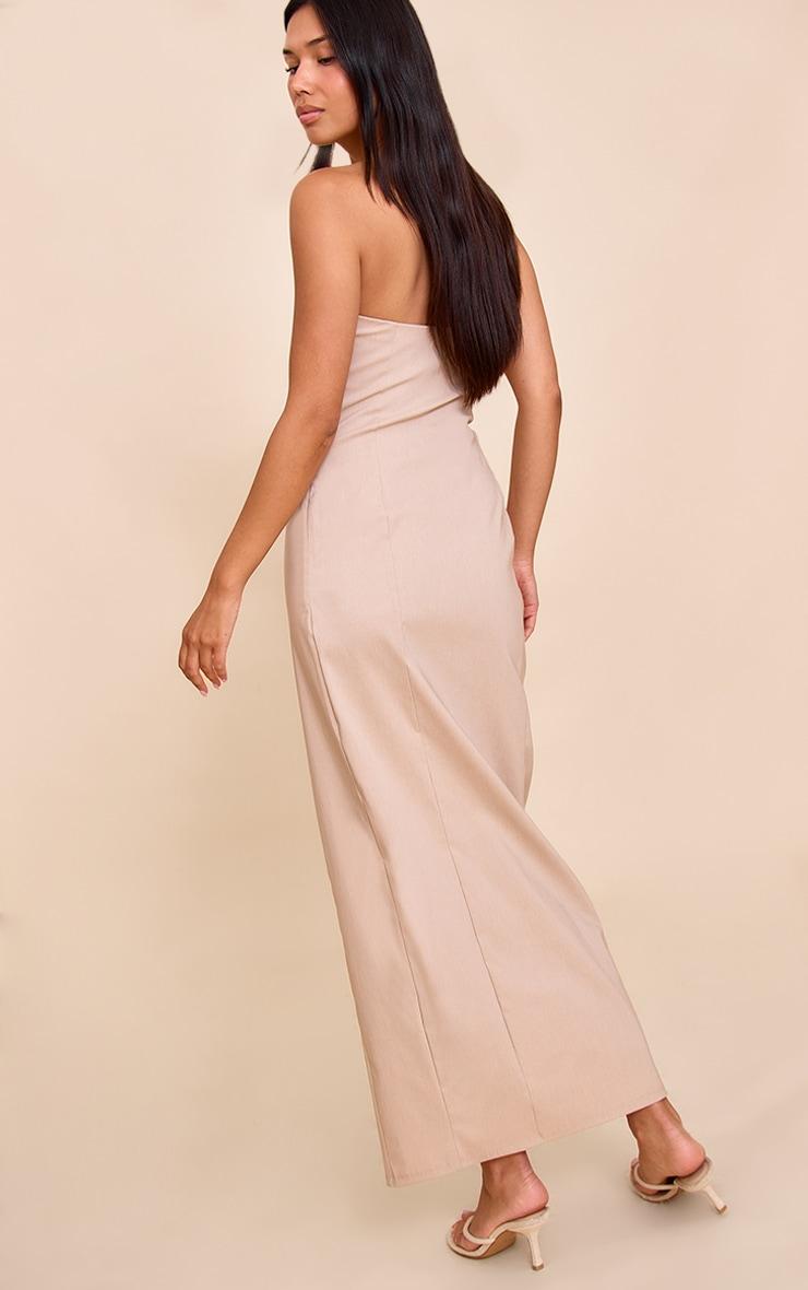 Stone Stretch Woven Bandeau Column Maxi Dress Product Image