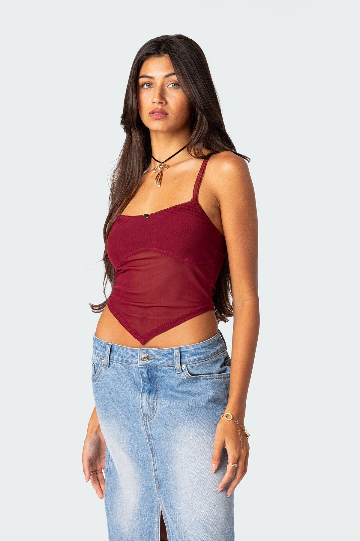 Cressida Sheer Mesh Tank Top Product Image