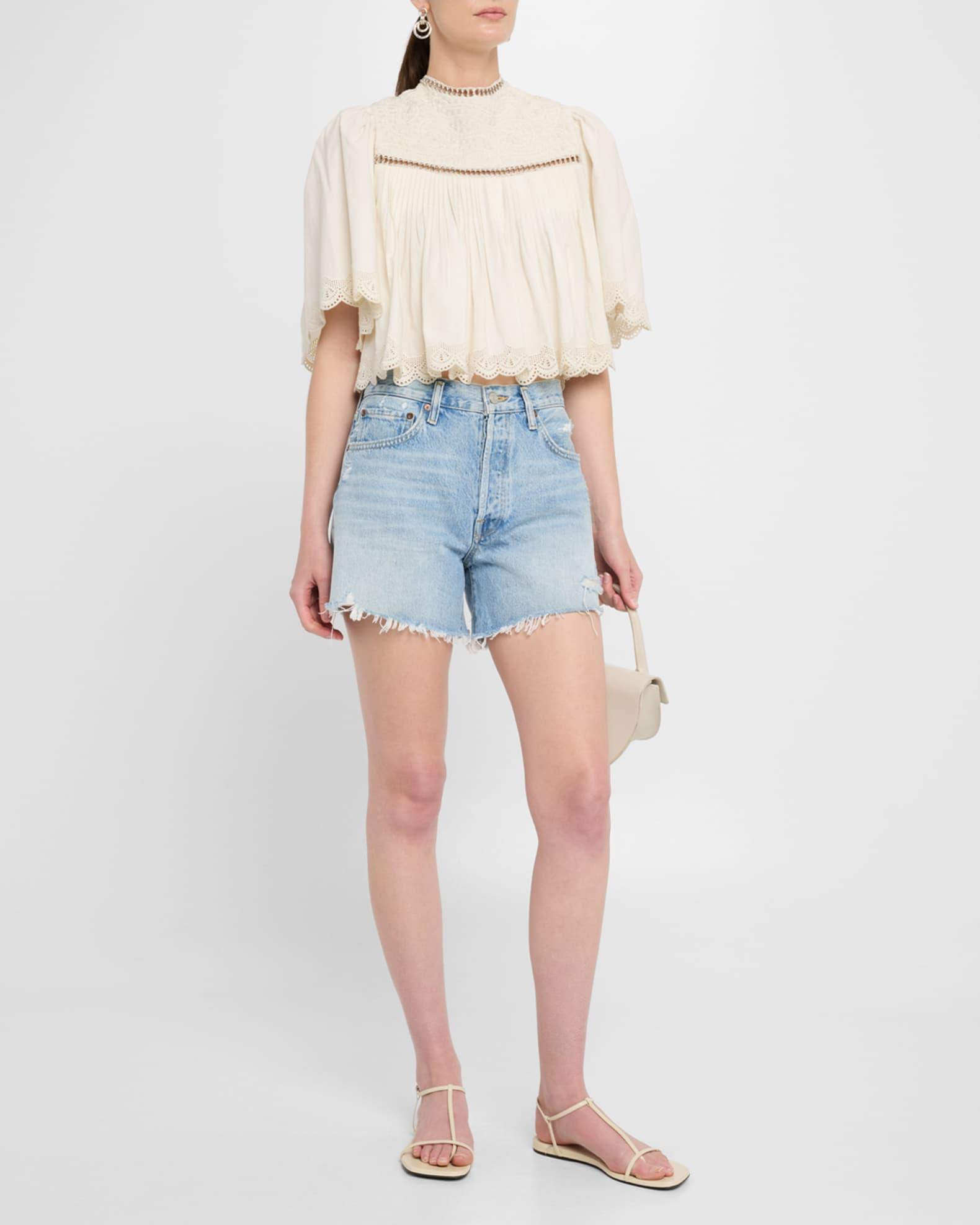 Larissa Embroidered Short-Sleeve Crop Top Product Image