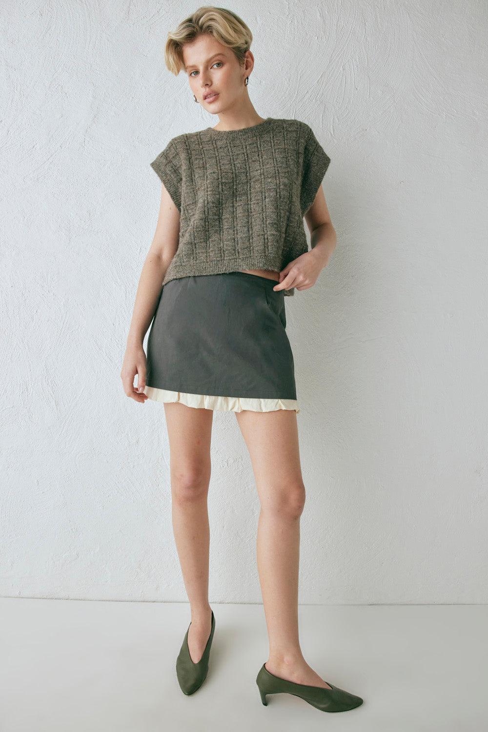 Lera Mini Skirt Charcoal Product Image
