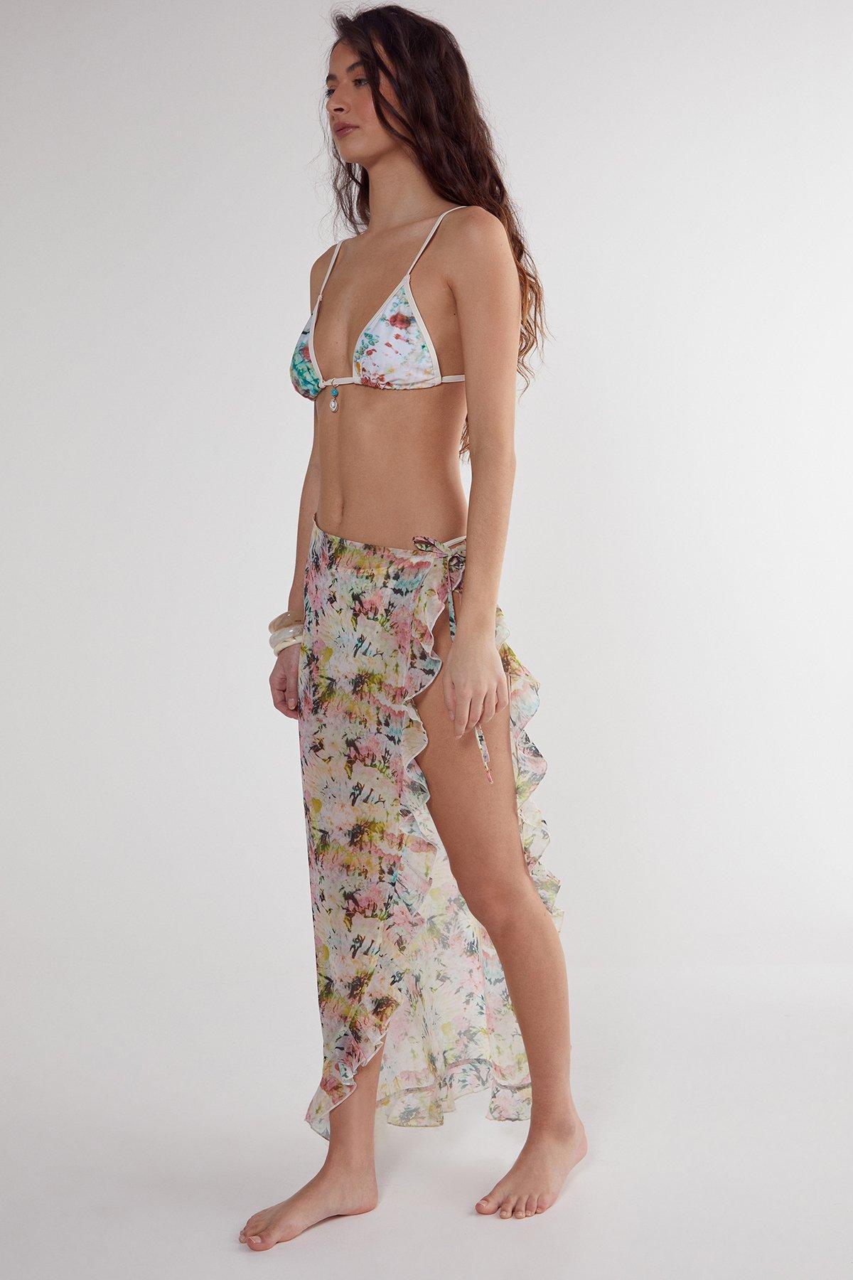 Tie Dye Ruffle Beach Skirt Product Image