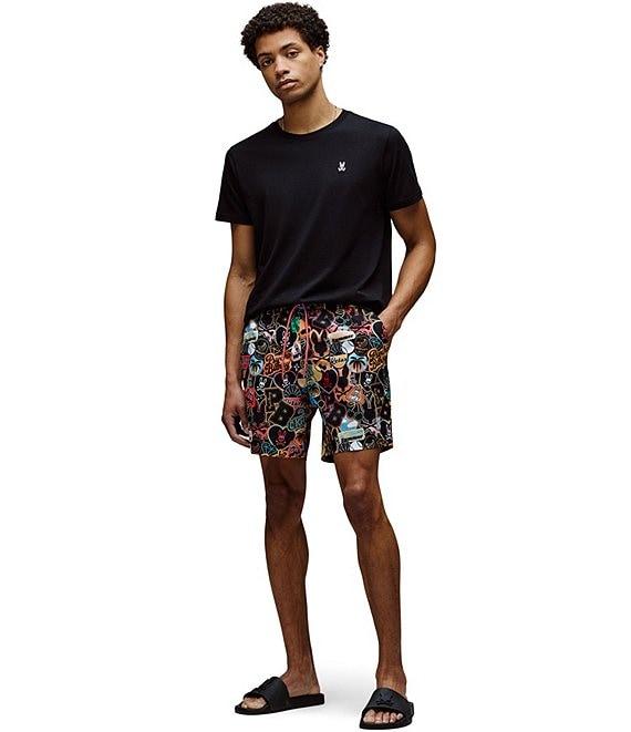 Psycho Bunny Marco Printed Pattern 5 3/4#double; Inseam Swim Trunks Product Image