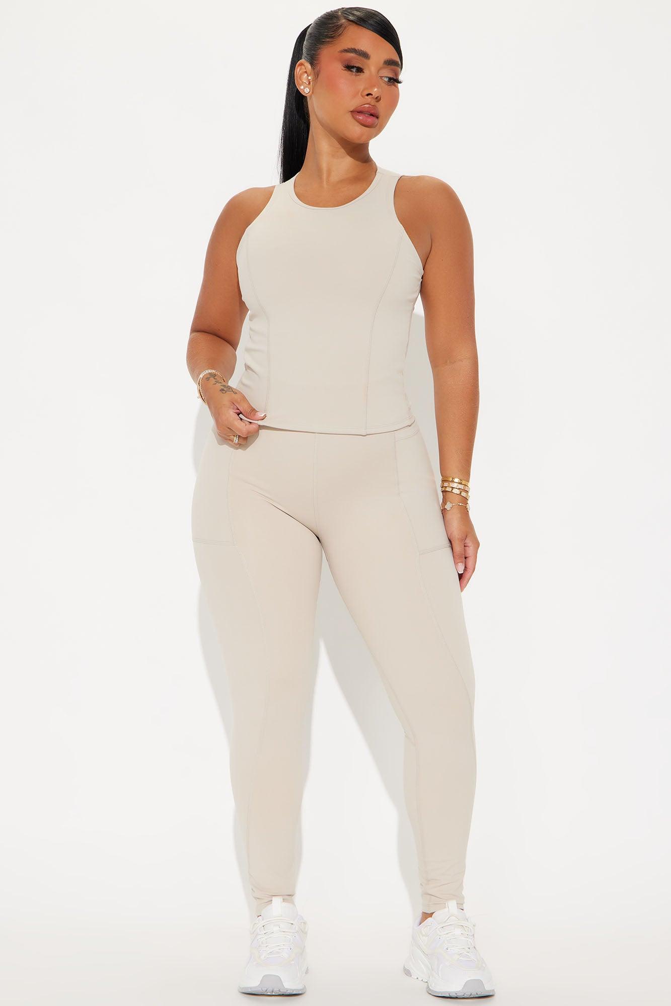 Hill Hiker Super Soft Active Legging - Taupe Product Image