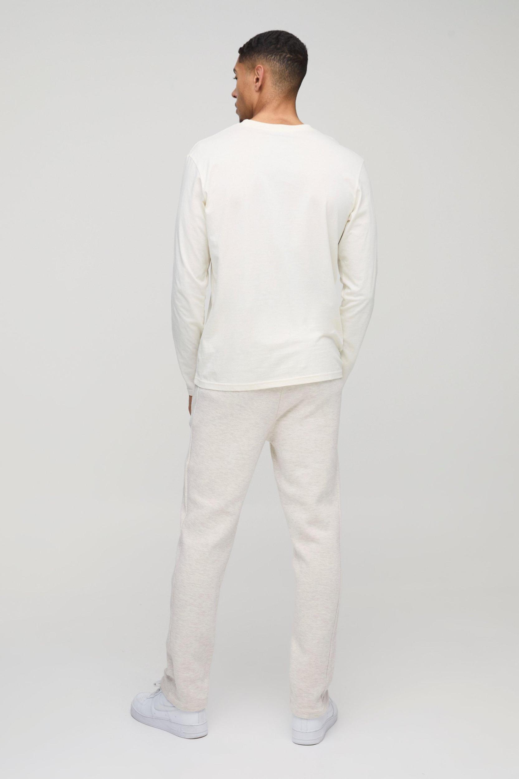 Slim Fit Rib Detail Sweatpants | boohooMAN USA Product Image