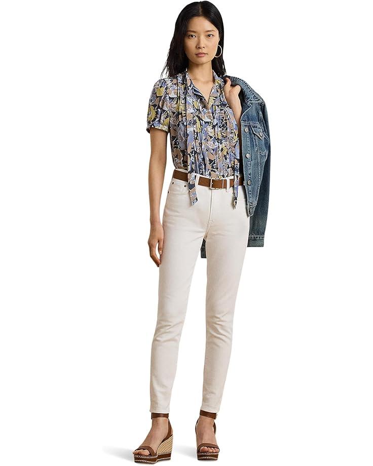 Women's Lauren Ralph Lauren Floral Georgette Puff Sleeve Shirt Product Image