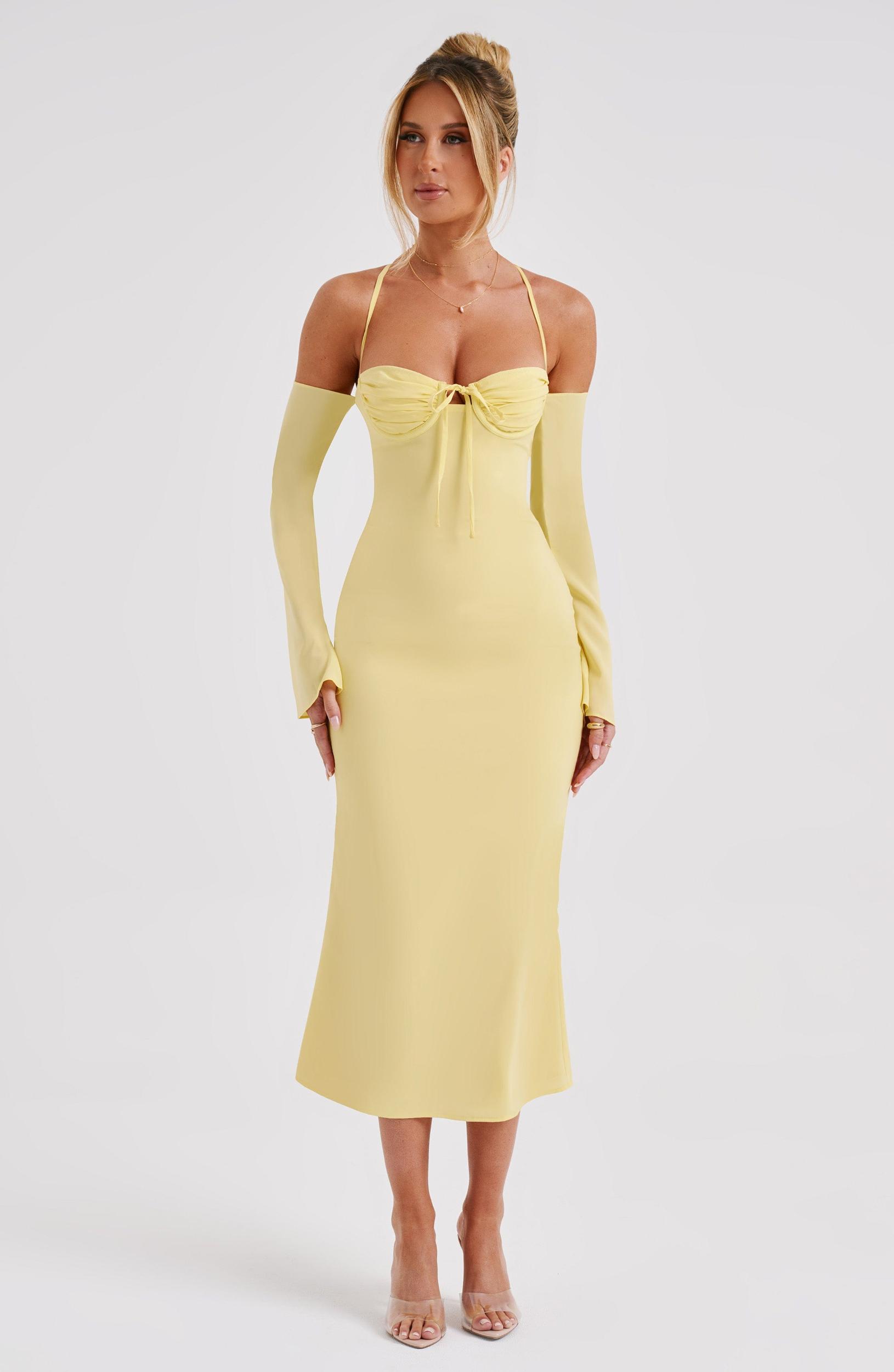 Dulce Midi Dress - Lemon Product Image