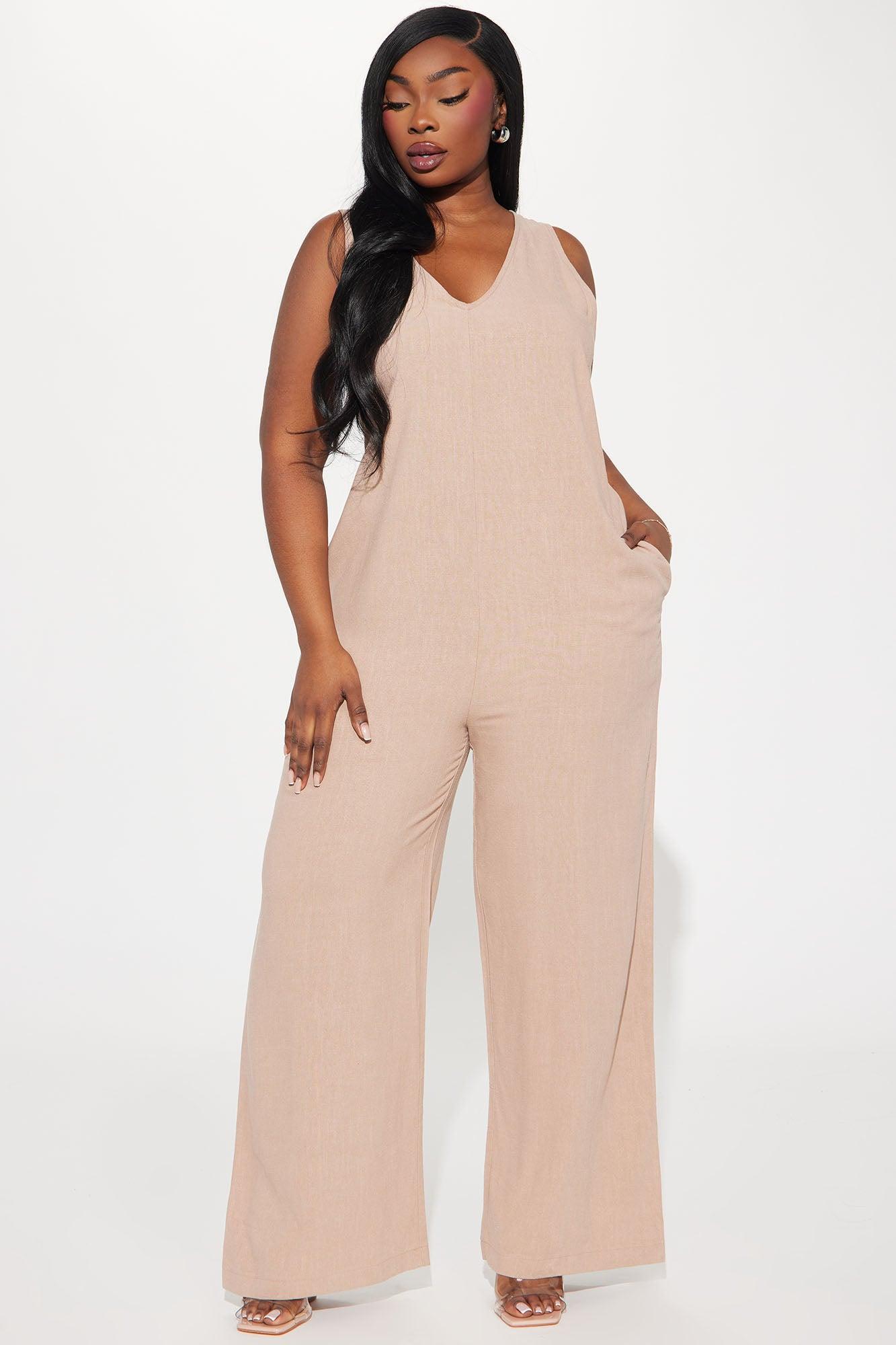 Won't Get Over You Jumpsuit  - Taupe Product Image