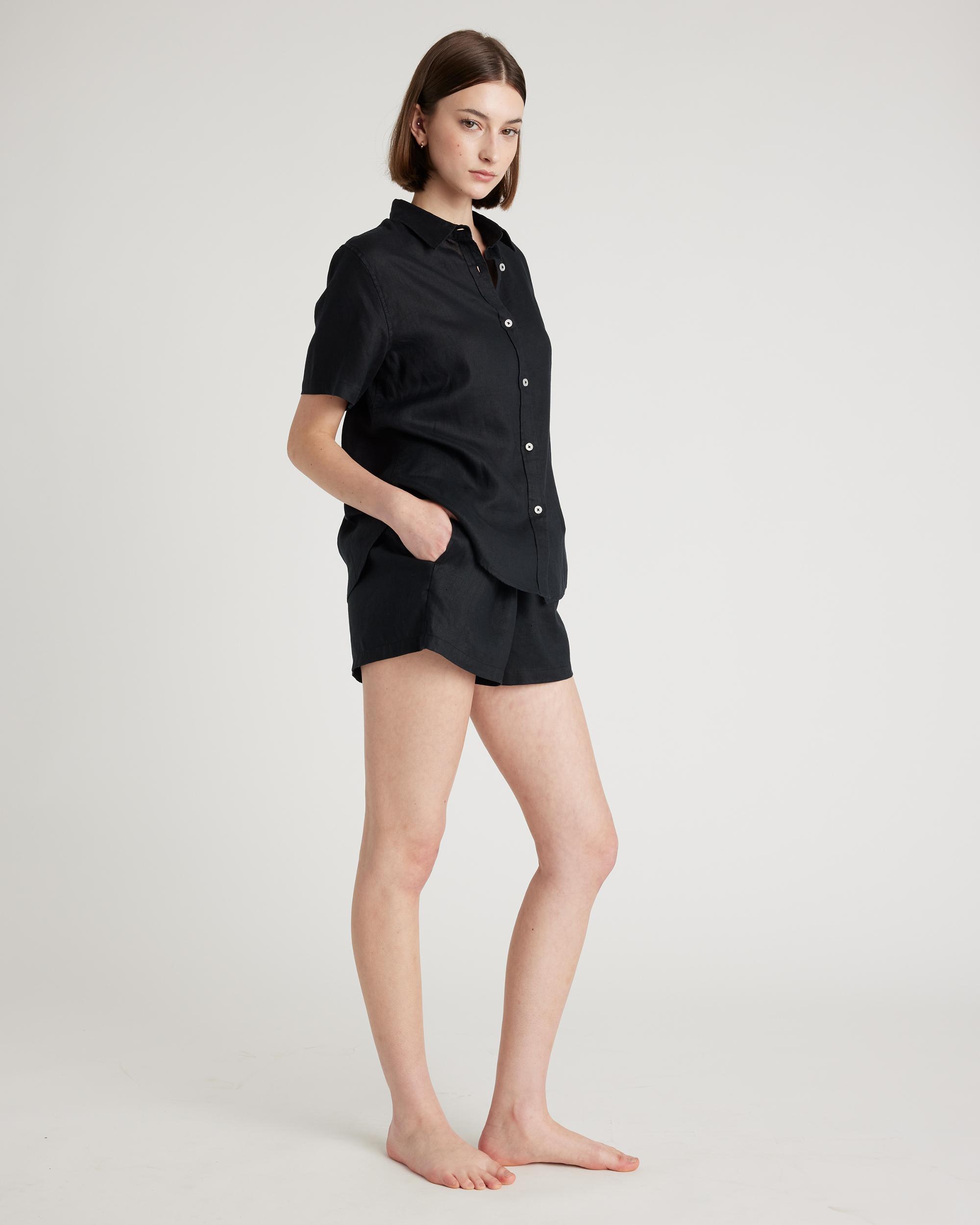 Quince | Women's 100% European Linen Shorts Pajama Set Size XL Product Image