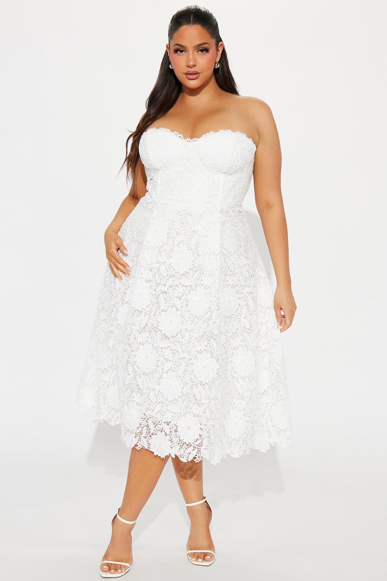 Isn't She Lovely Lace Midi Dress - White Product Image