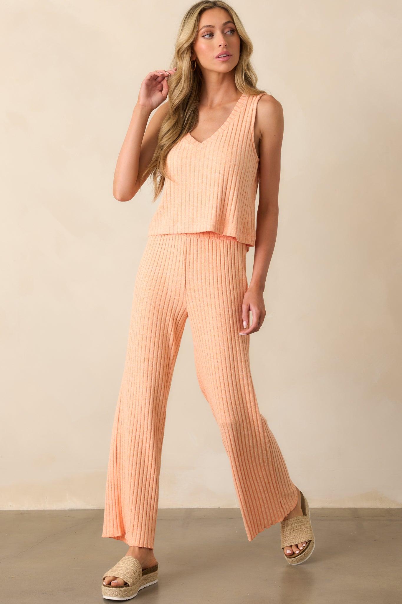Z Supply Orange Dawn Smocked Rib Pant Product Image