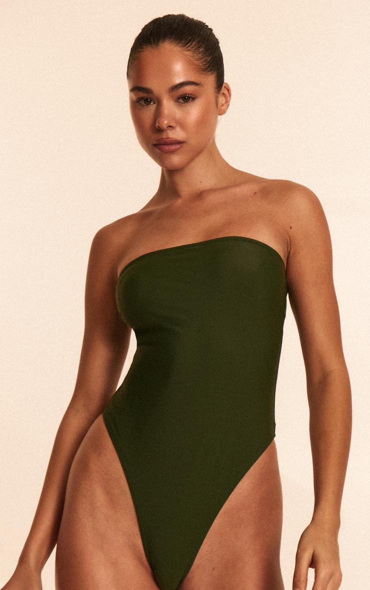 Khaki Strapless Swimsuit Product Image