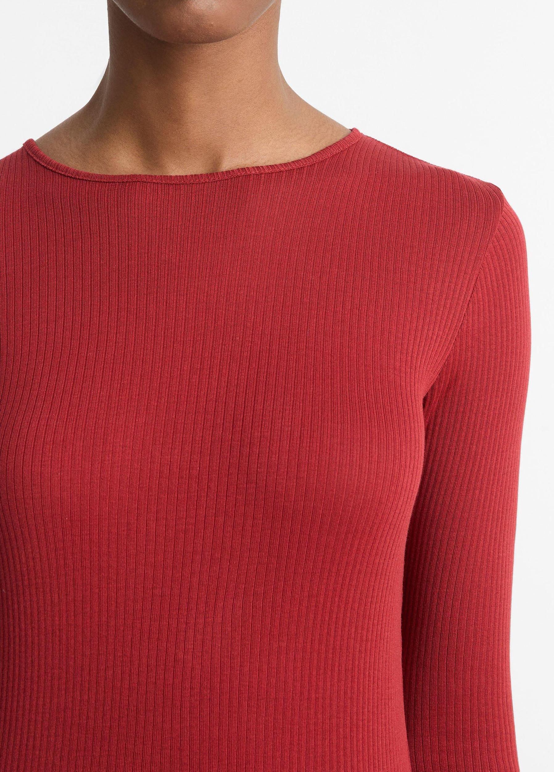 Ribbed Pima Cotton Long-Sleeve T-Shirt Product Image