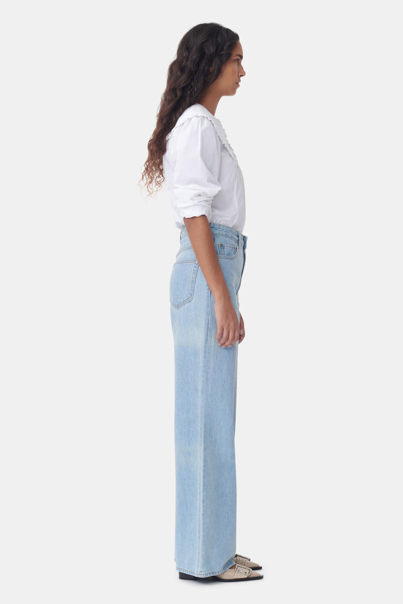 White Frill Collar Poplin Shirt Product Image