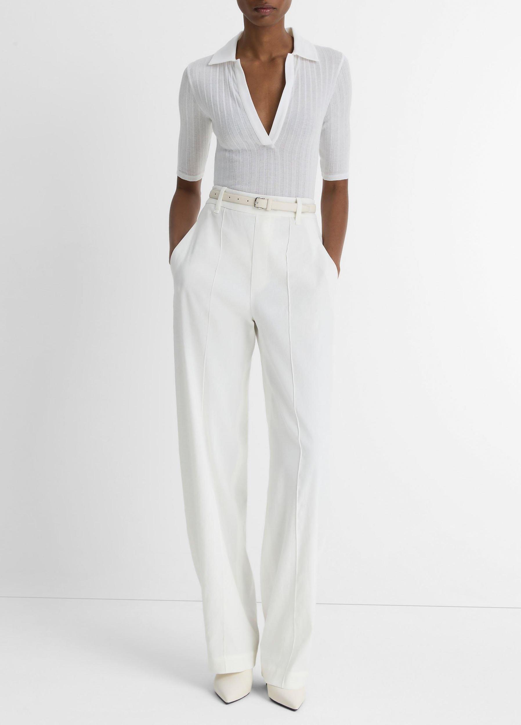 Cotton Elbow-Sleeve Polo Shirt Product Image