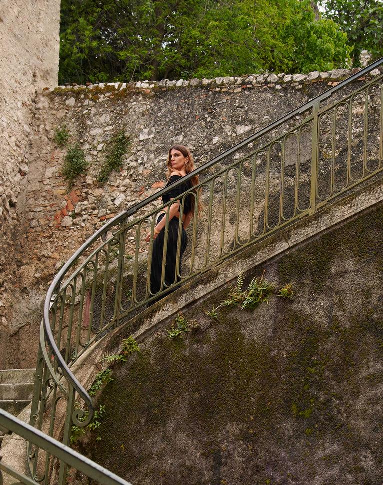 Knit Solaro Bardot Top - Black Product Image