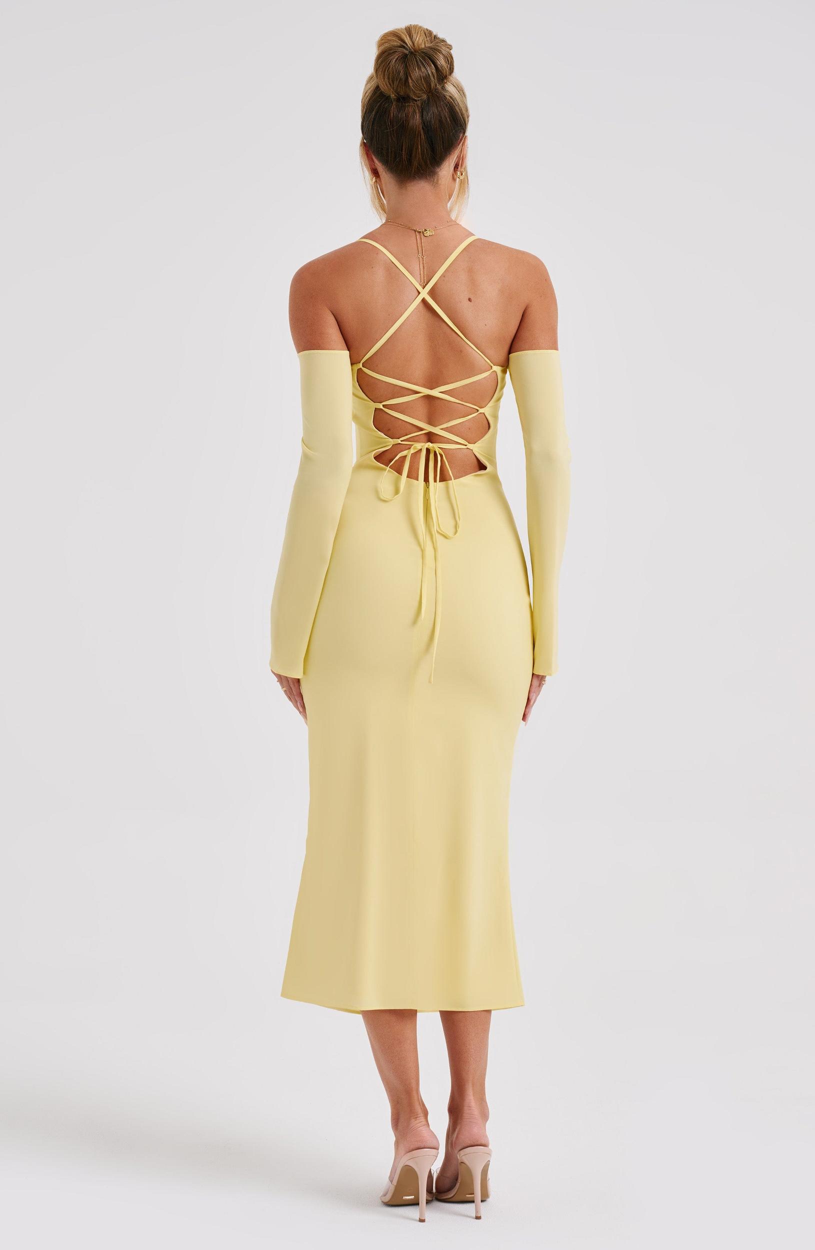 Dulce Midi Dress - Lemon Product Image