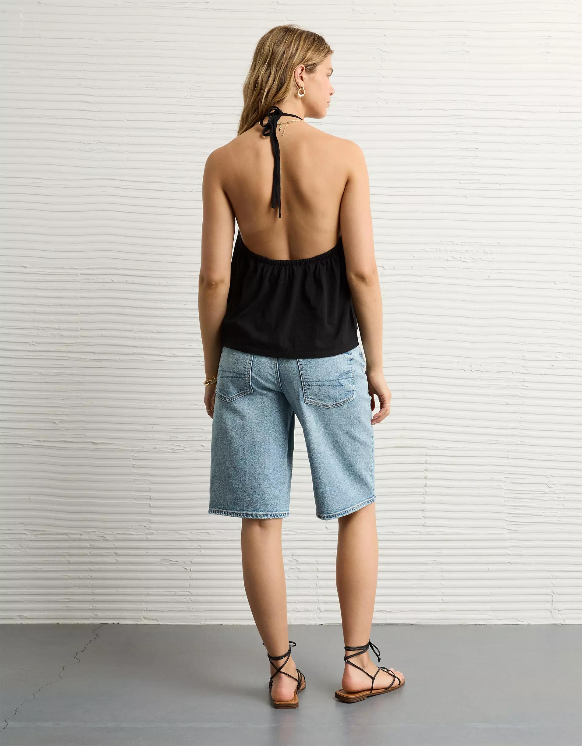 AE Sunchaser Knit Crochet Halter Top Product Image