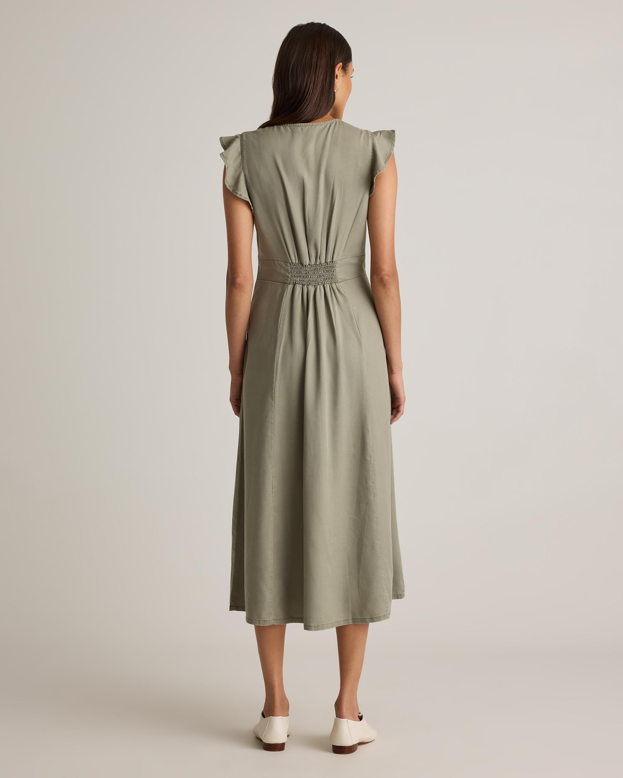 Quince | Women's Vintage Wash Tencel Button Front Midi Dress Product Image