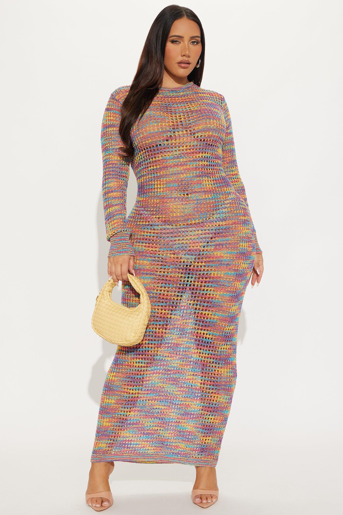 Corrina Crochet Maxi Dress - Purple/combo Female Product Image