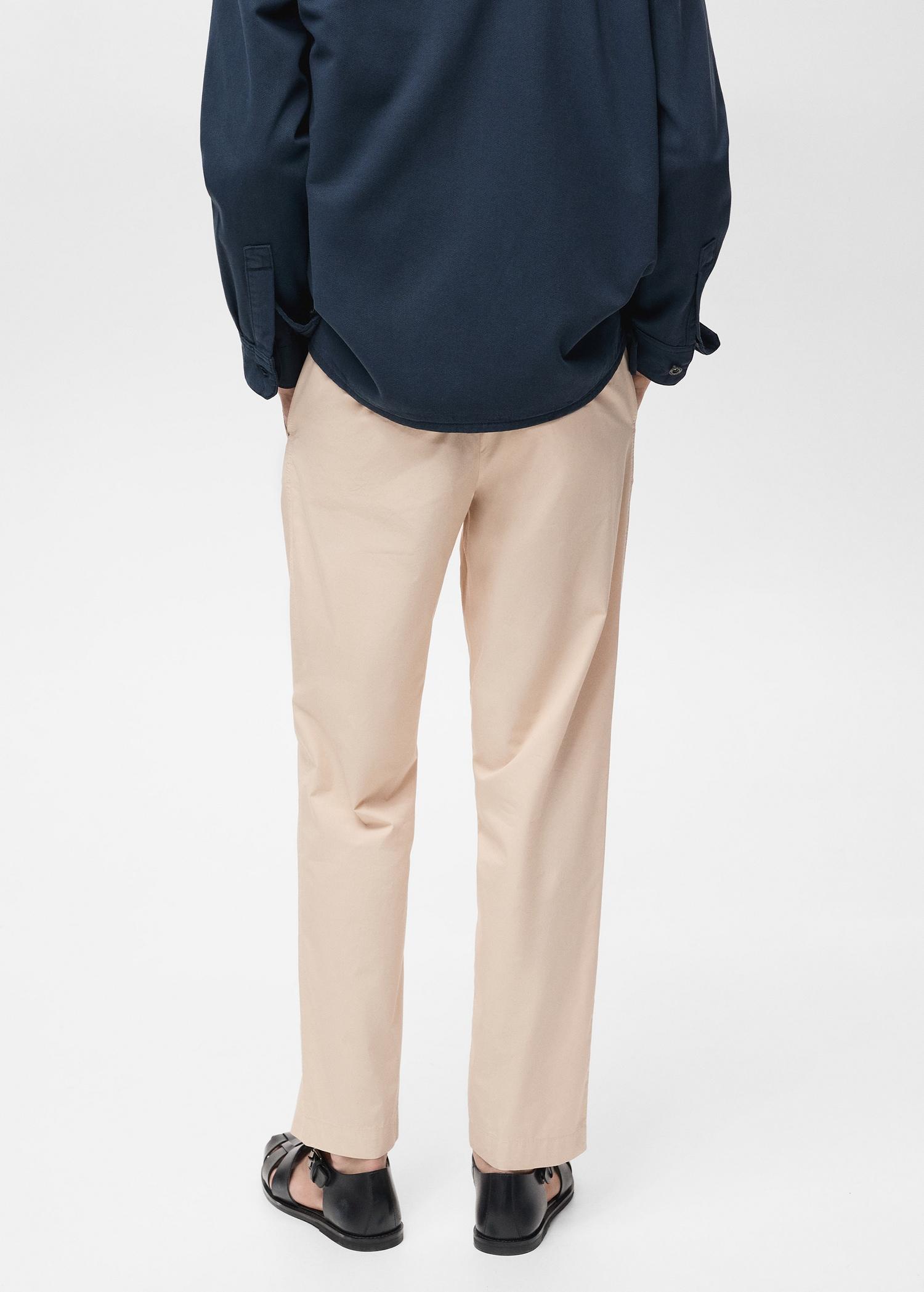 Poplin cotton pants - Men | MANGO USA Product Image