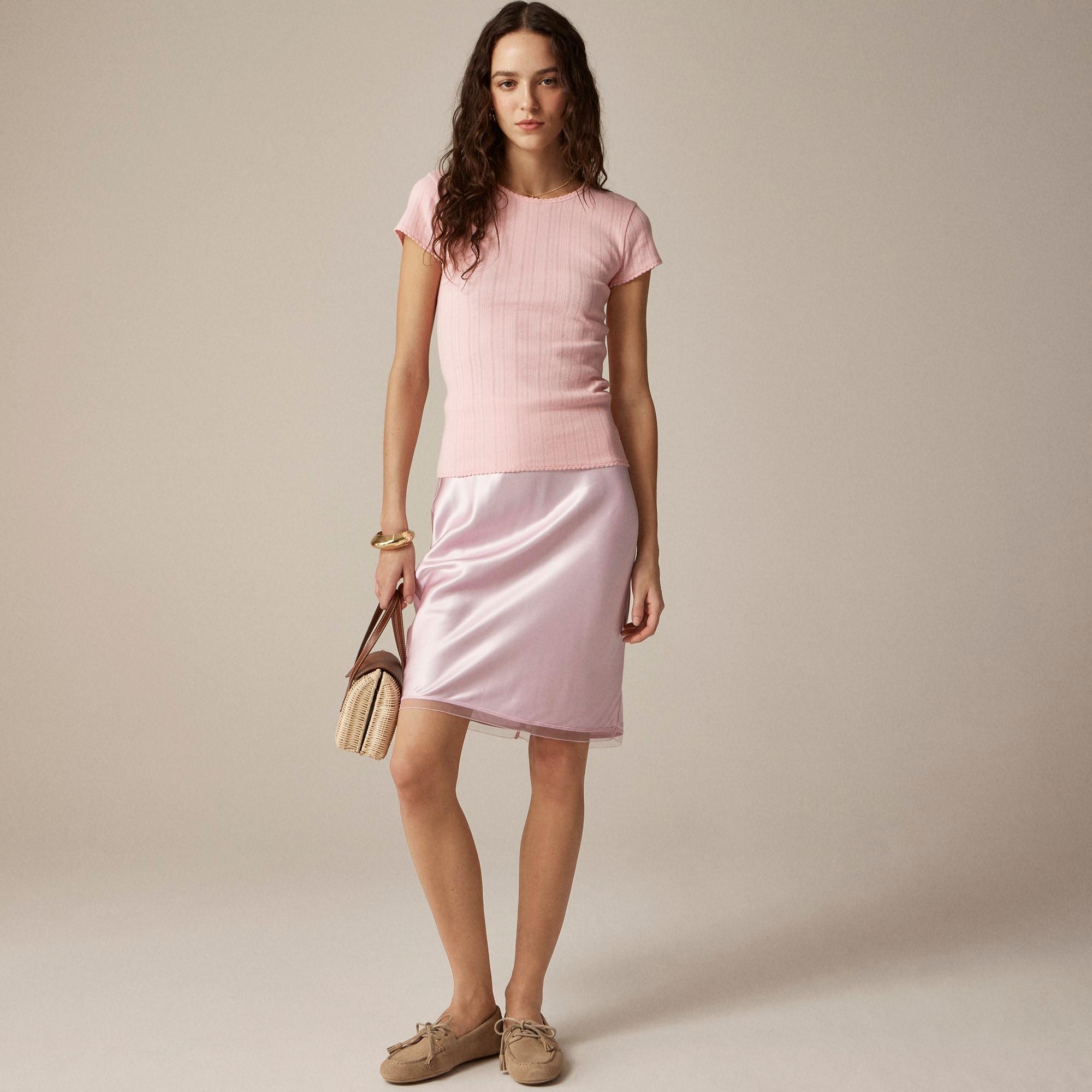 Pointelle short-sleeve T-shirt Product Image