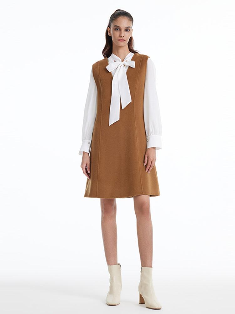 Brown Wool Tank Mini Dress Product Image