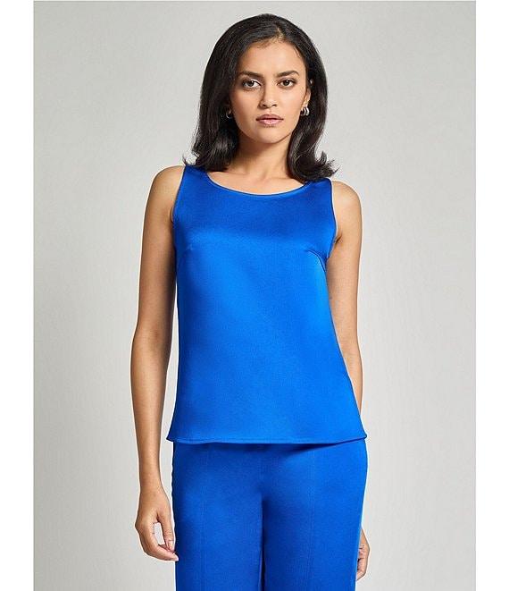 MISOOK Crepe De Chine Woven Round Neck Sleeveless Tank Product Image