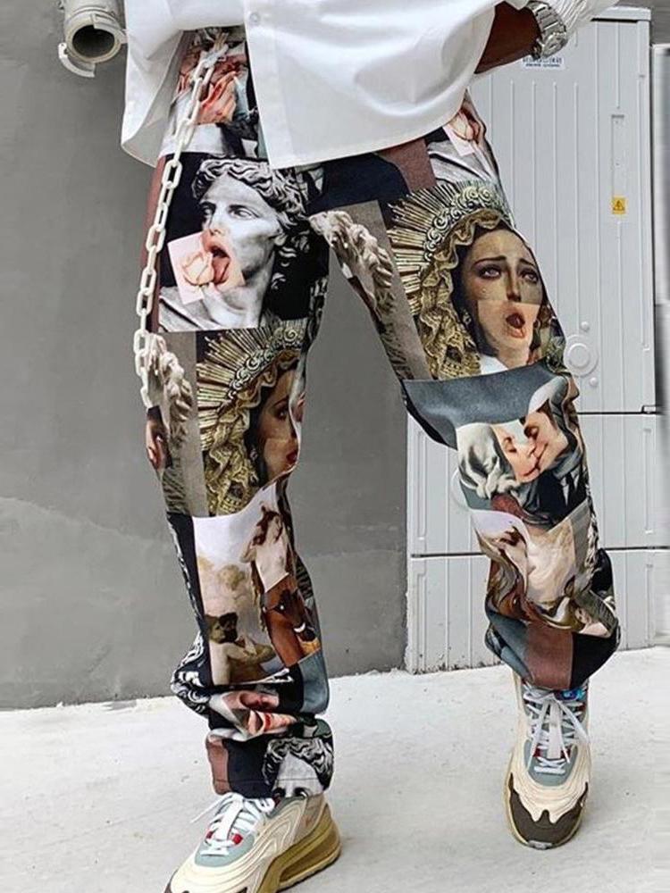 Sopula Street Straight Sculpture Print Trousers Product Image