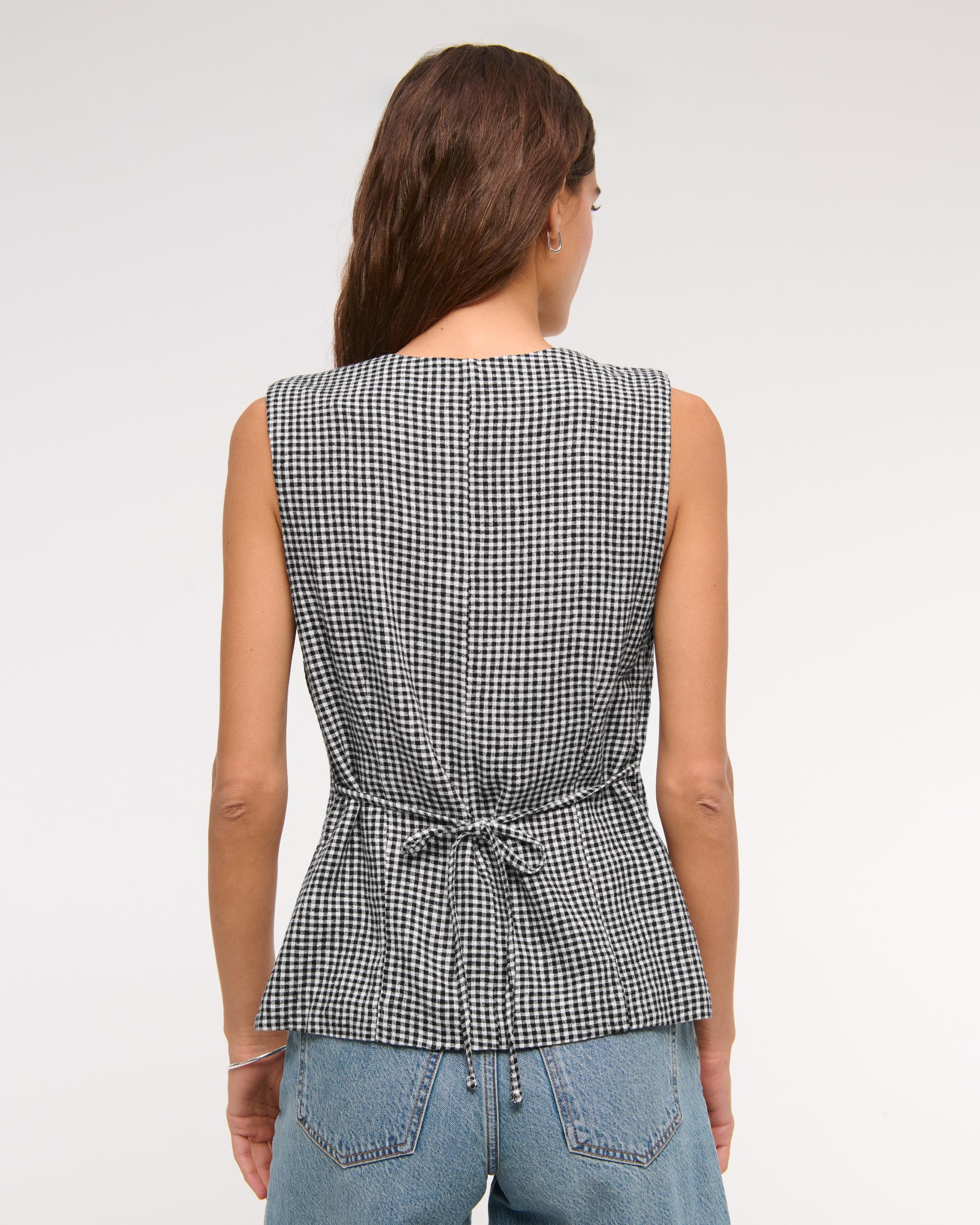 Asymmetrical Linen-Blend Vest Product Image