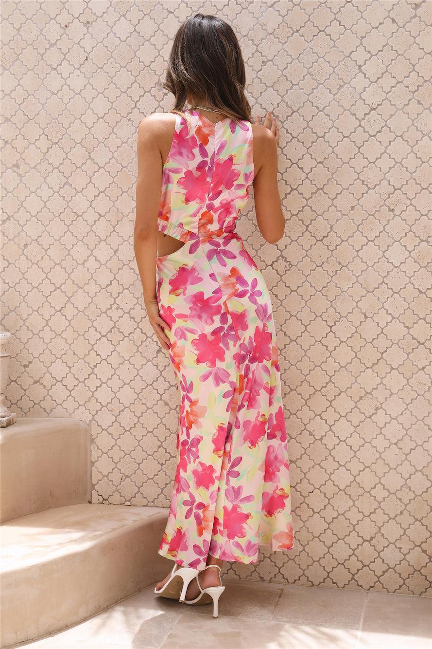Peeking Through Maxi Dress Pink Product Image