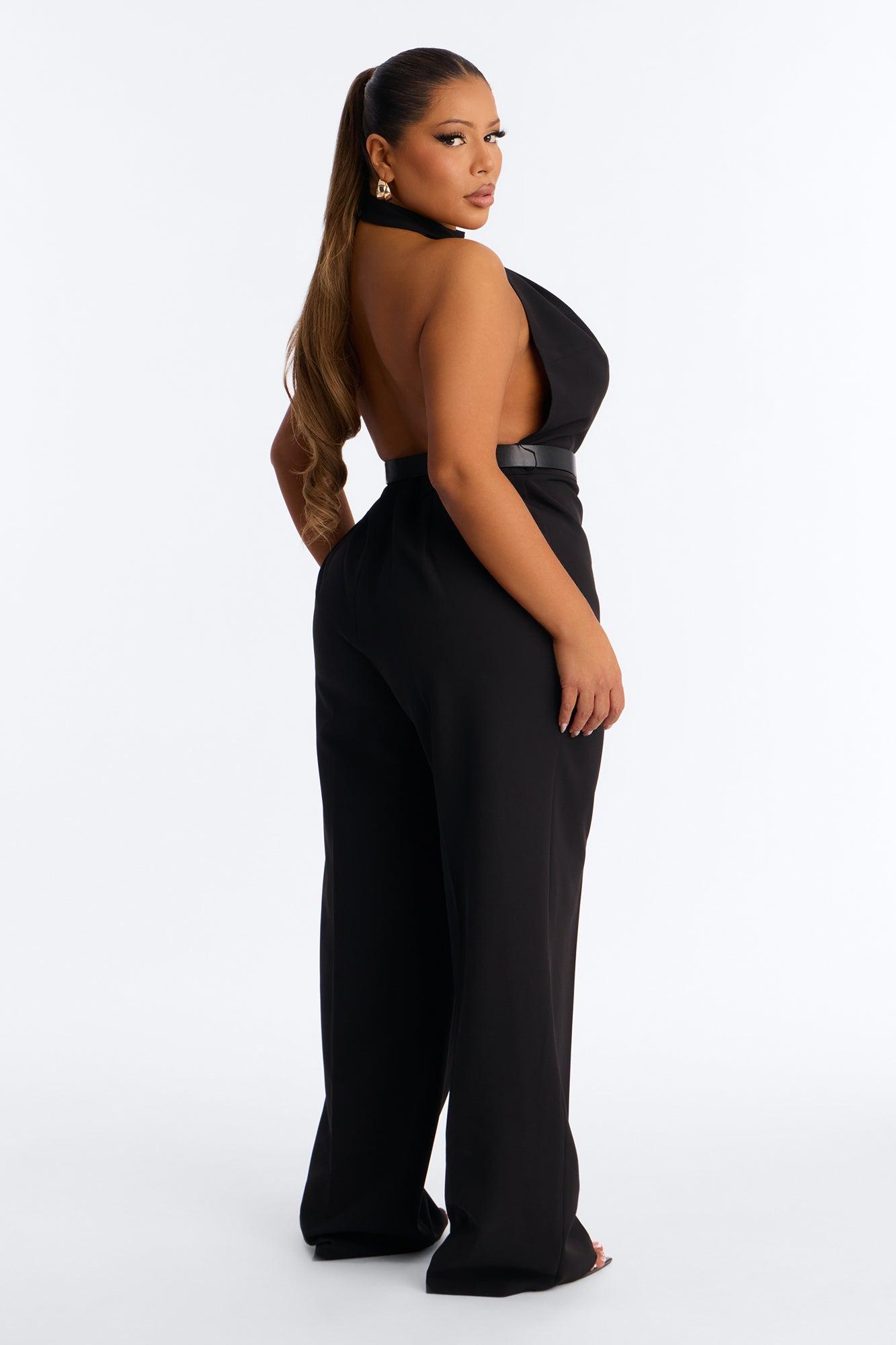 Wrapped In Style 2 Piece Belted Jumpsuit - Black Female Product Image