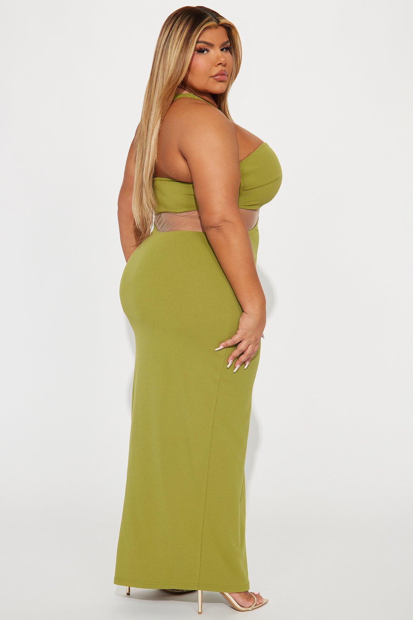 After Dinner Cocktail Maxi Dress - Chartreuse Product Image