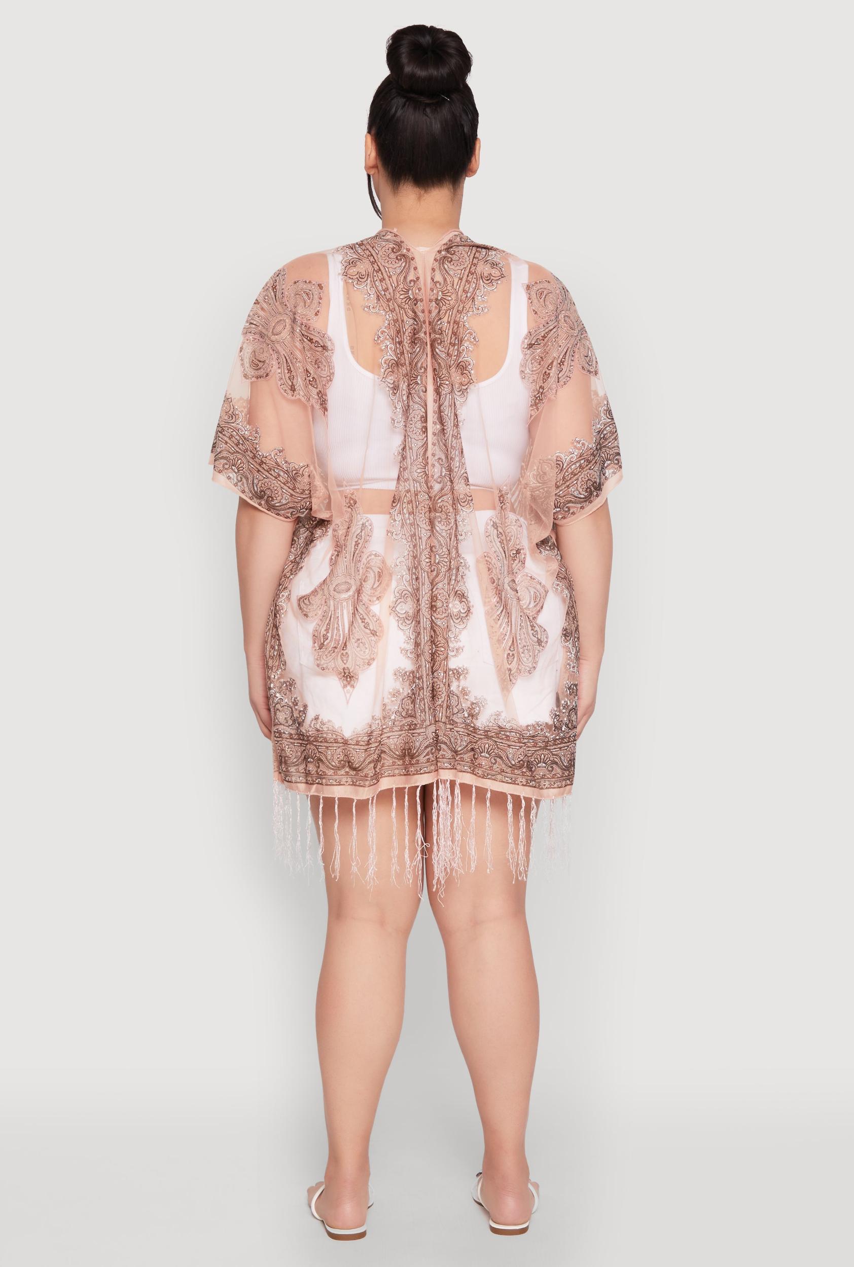 Paisley Pattern Fringe Cover Up Kimono Female Product Image