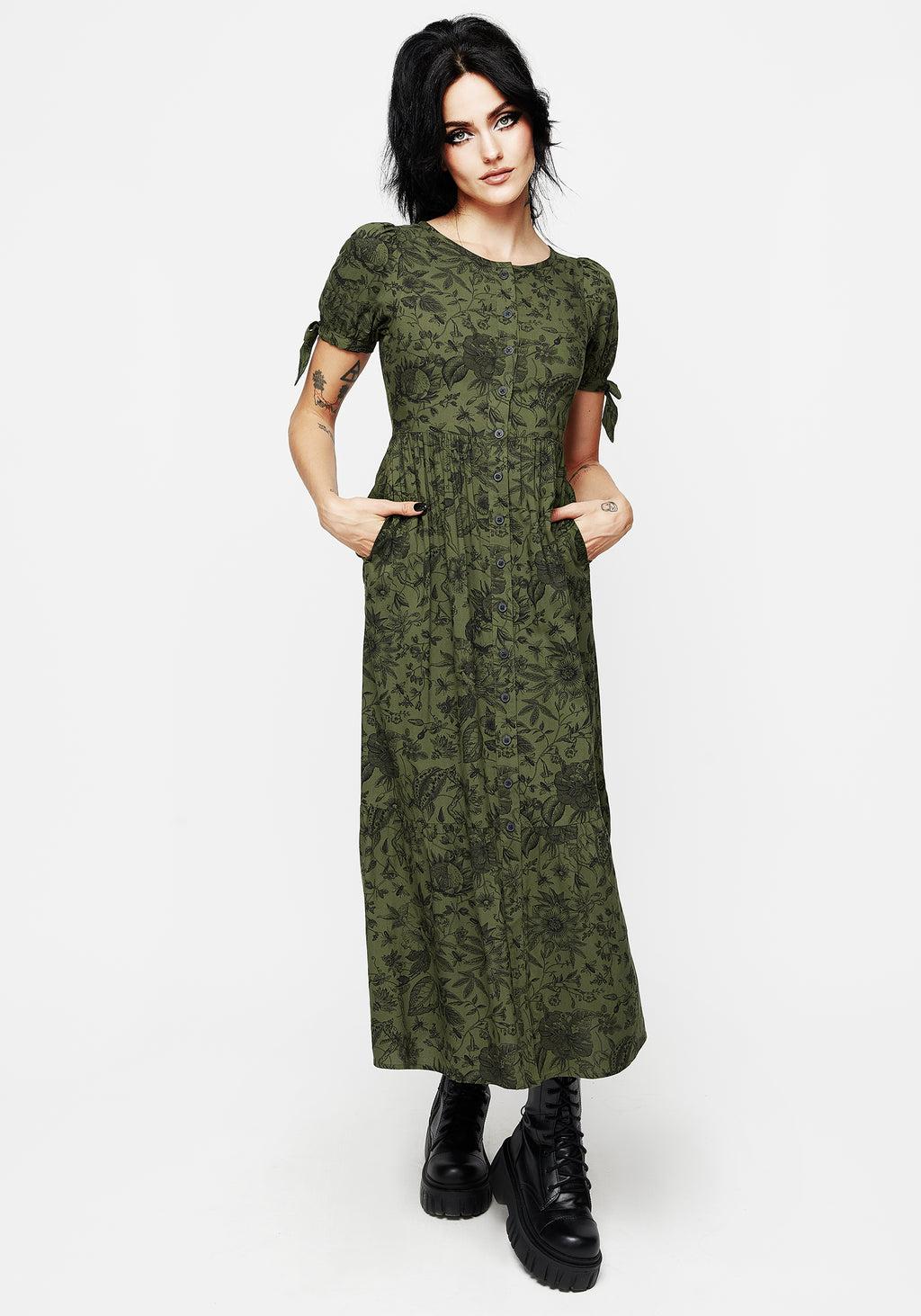 Meadowflowers Floral Print Button Up Tiered Midaxi Dress Product Image